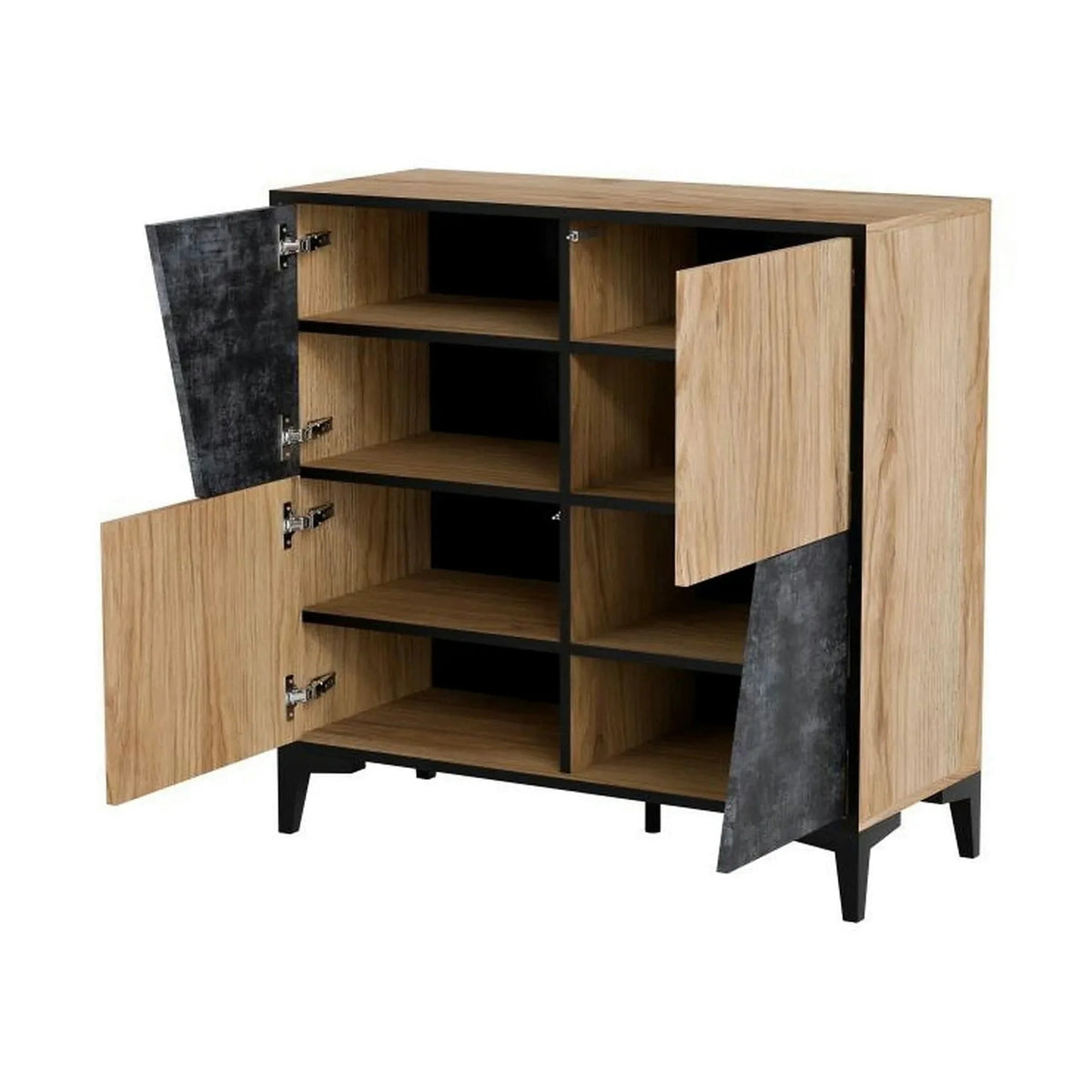 Comoda OVO, stejar/gri beton, PAL laminat, 90x38x90 cm