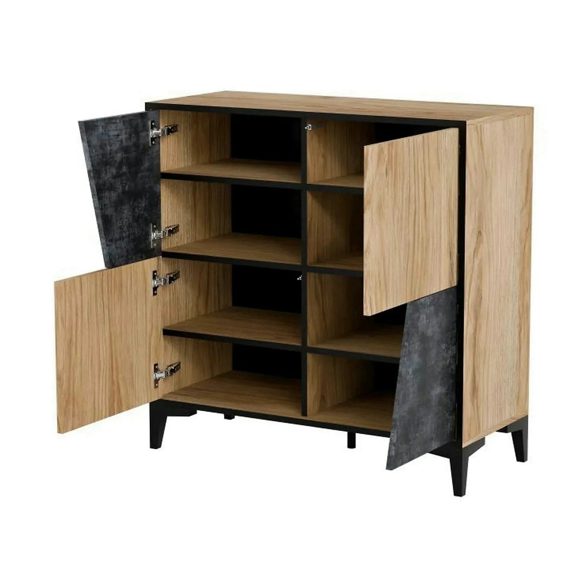 Comoda OVO, stejar/gri beton, PAL laminat, 90x38x90 cm