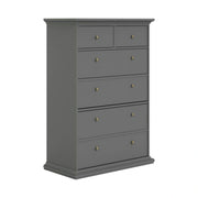 Comoda PARIS, gri, PAL laminat/metal, 96x49x140 cm