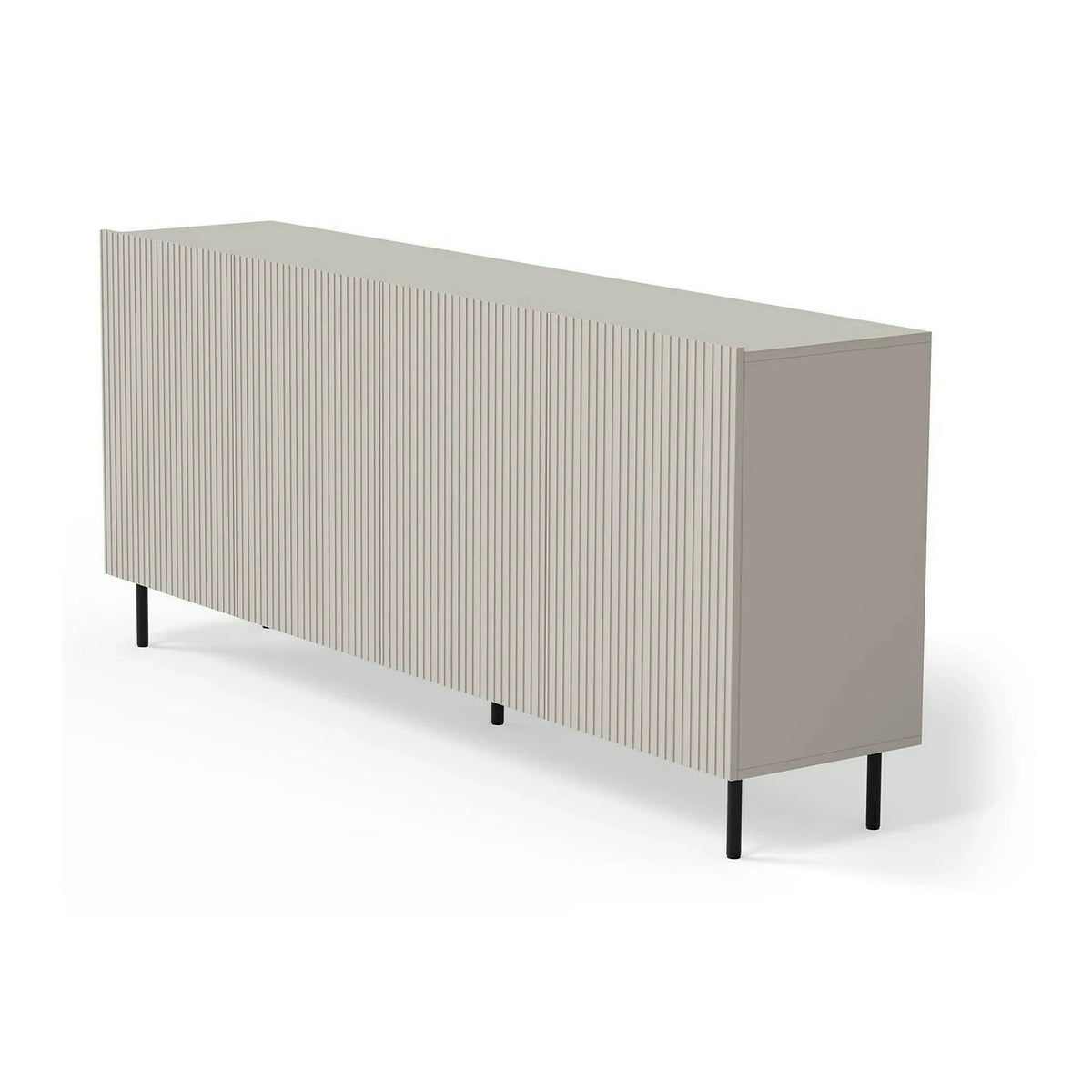 Comoda PAXOS KM-2, casmir/negru, PAL laminat/otel, 180x40x84 cm