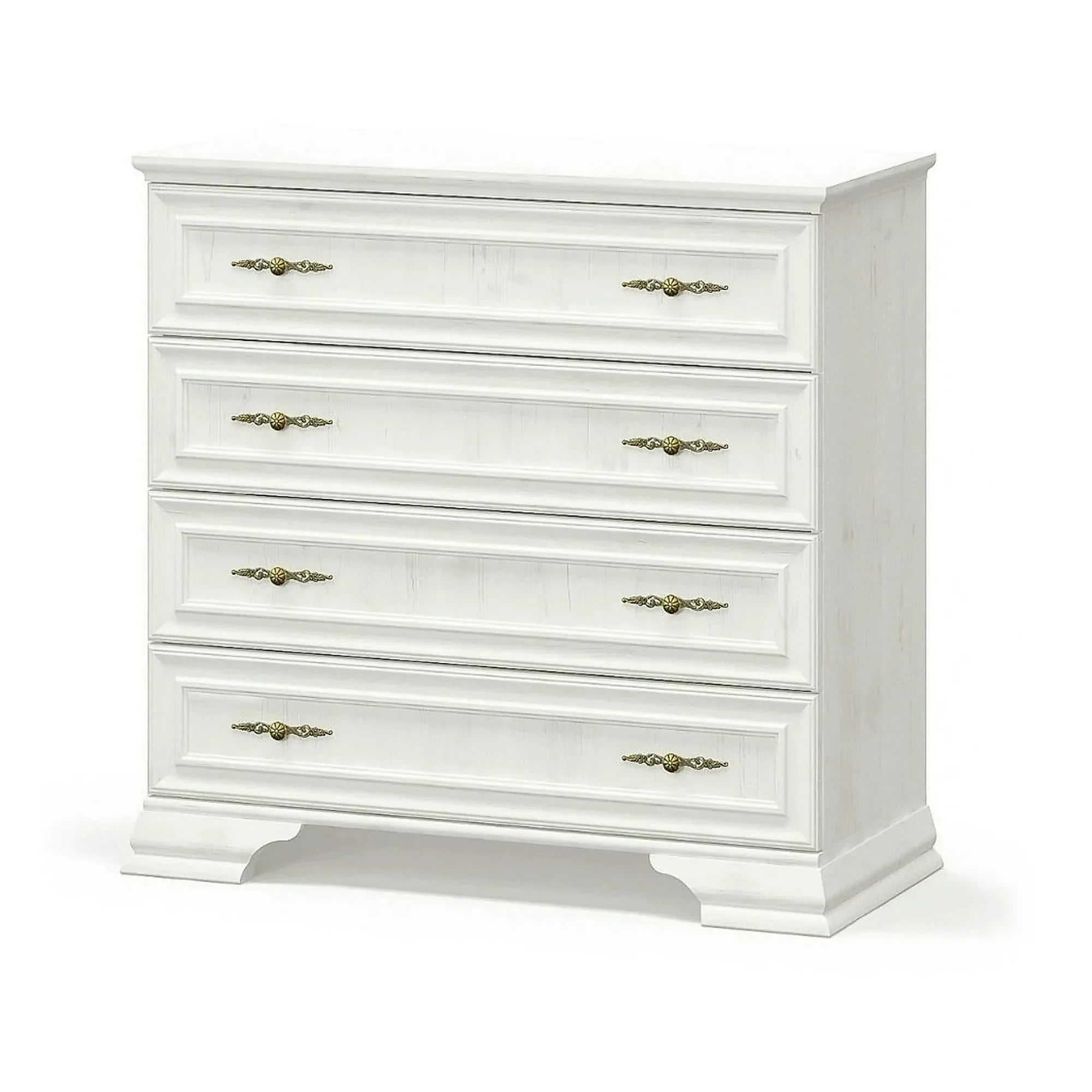 Comoda pin alb anderson IRYS, PAL laminat, cu 4 sertare, 93x39x89 cm