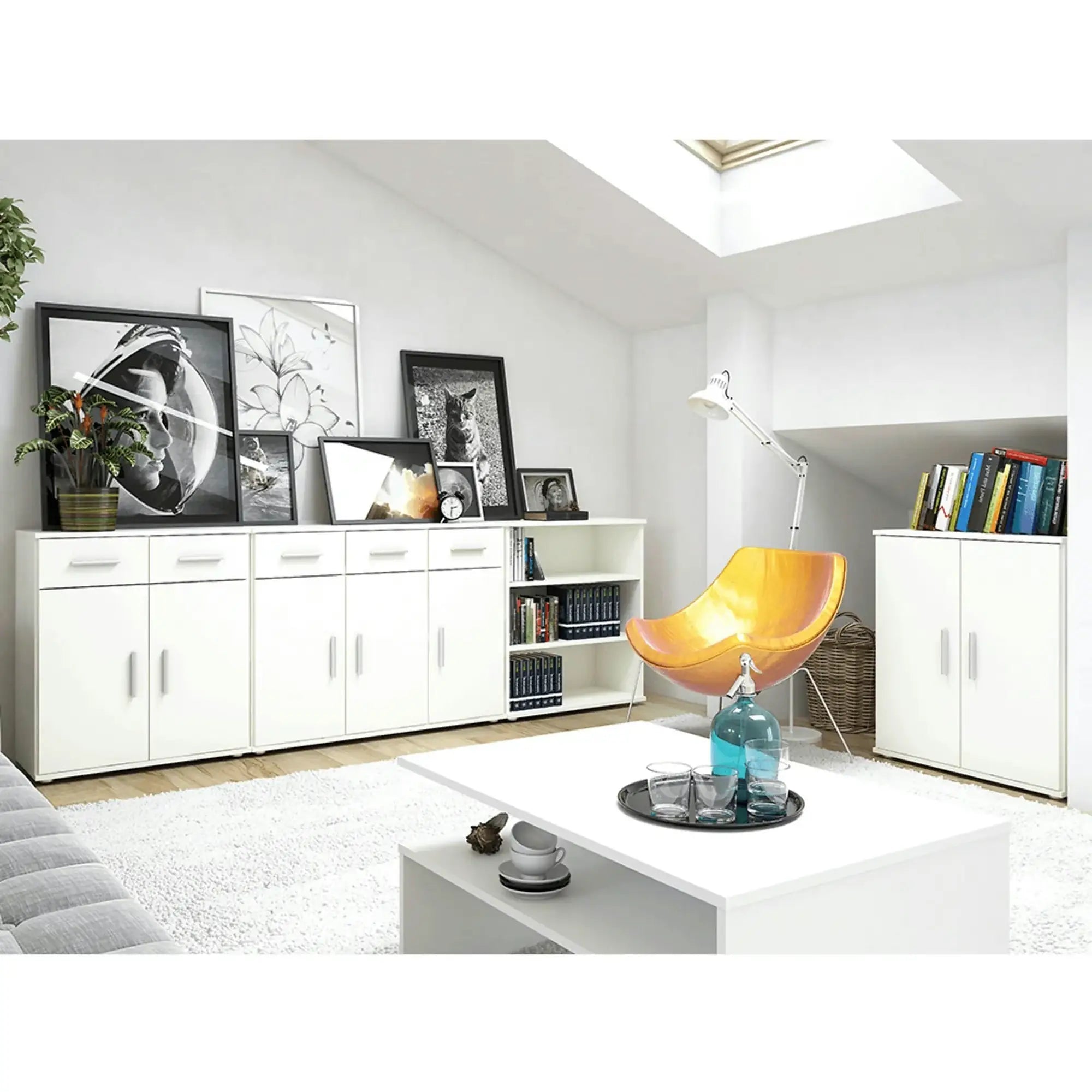 Comoda RESITA TYP 1, alb, DTD laminat, 71x35x80 cm