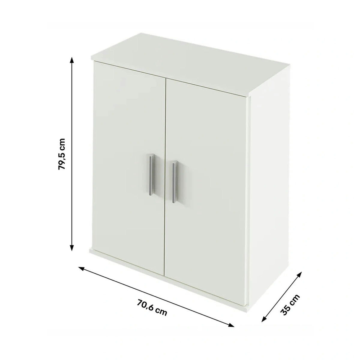 Comoda RESITA TYP 1, alb, DTD laminat, 71x35x80 cm