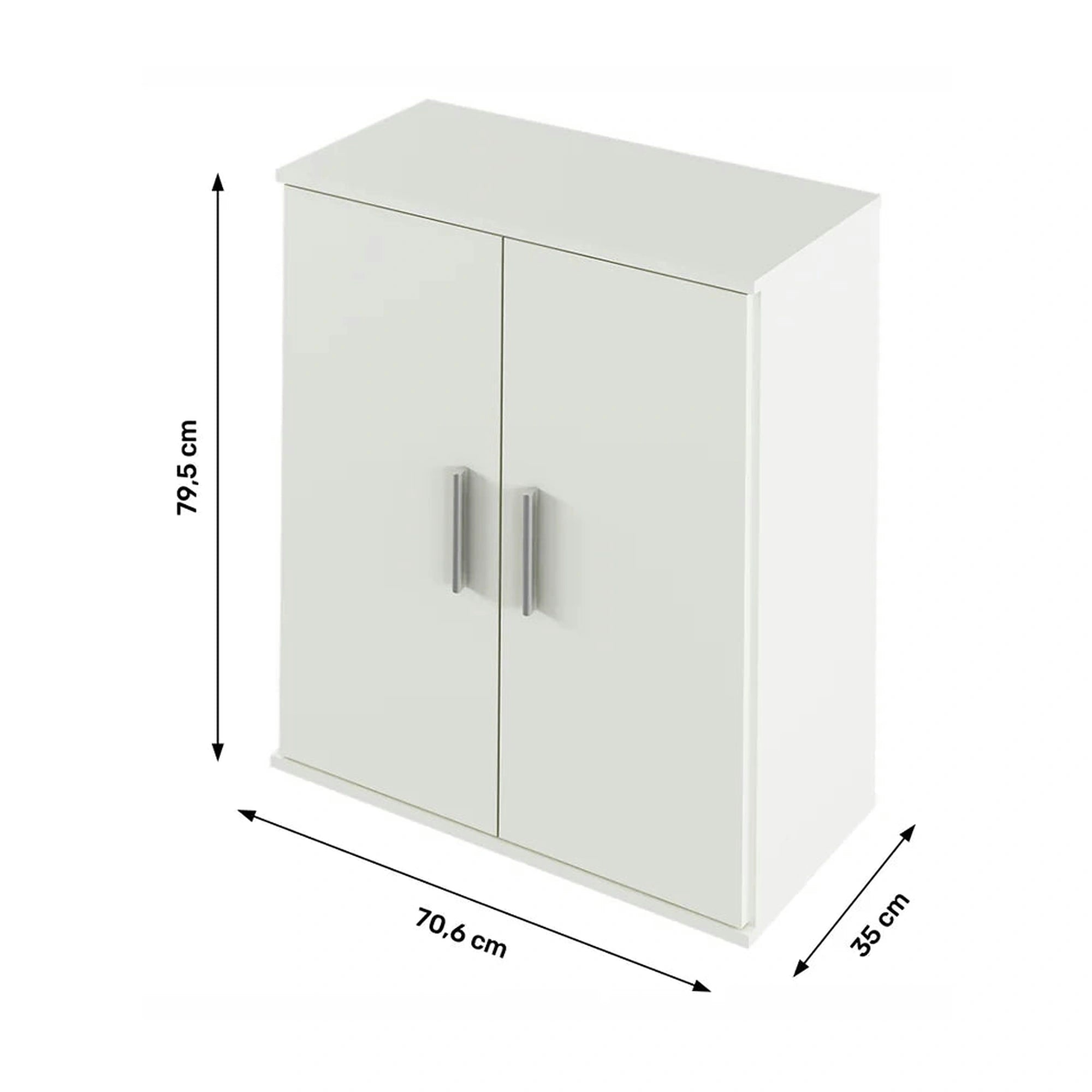 Comoda RESITA TYP 1, alb, DTD laminat, 71x35x80 cm