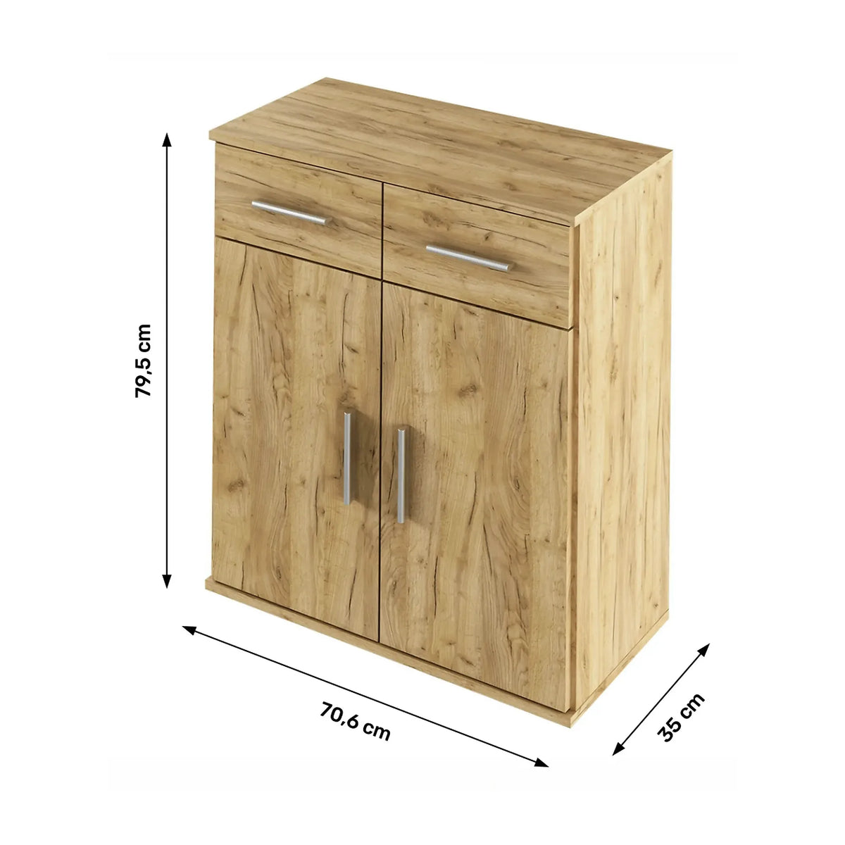 Comoda RESITA TYP 2, stejar artisan, DTD laminat, 71x35x80 cm