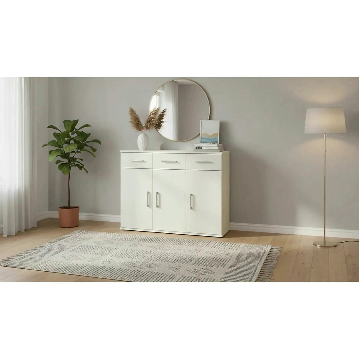 Comoda RESITA TYP 3, alb, DTD laminat, 105x35x80 cm