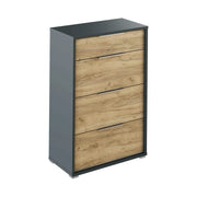 Comoda RIOMA NEW TYP 22, gri grafit/stejar artisan, PAL laminat, 75x38x112 cm