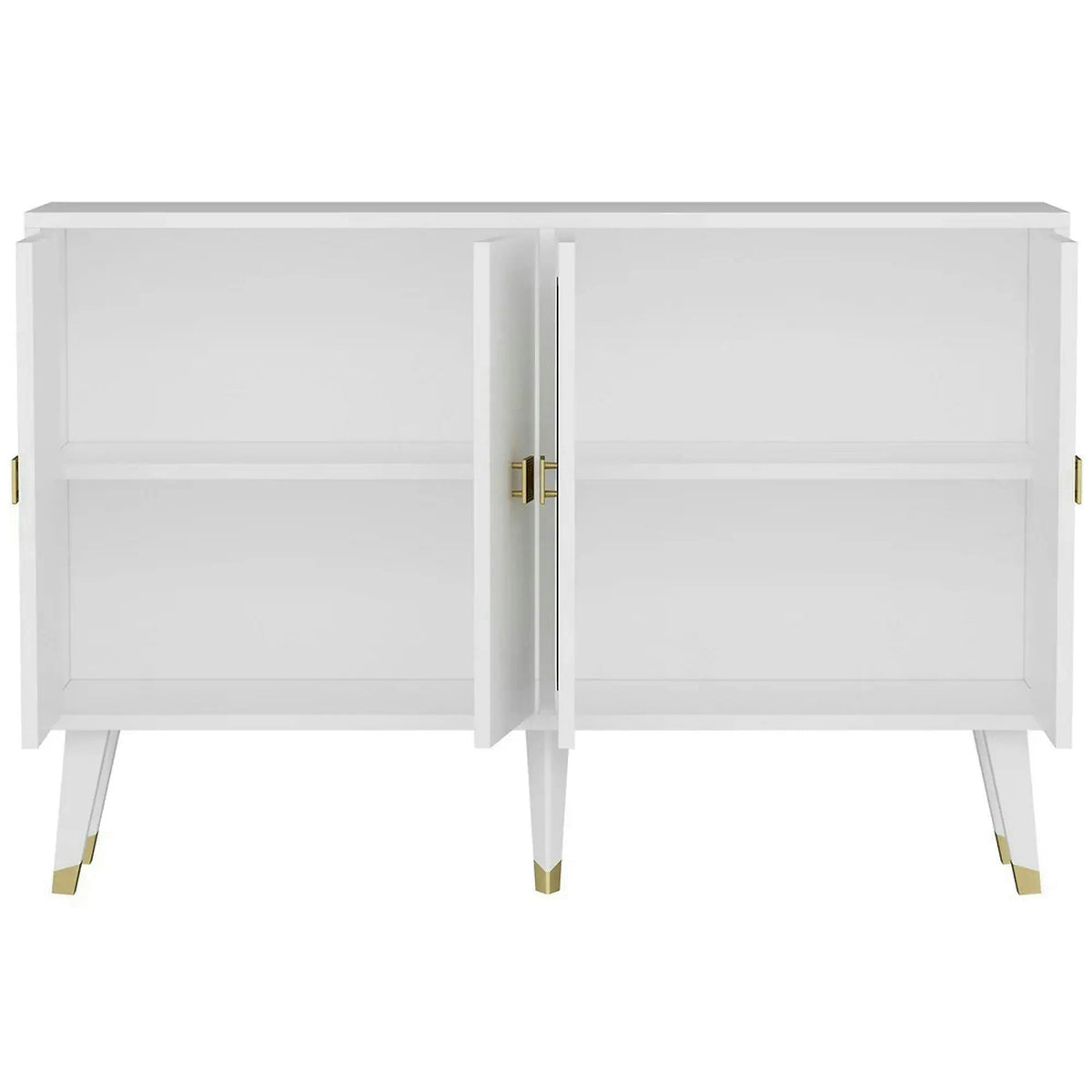 Comoda ROLAND, alb/auriu, PAL melaminat, 120x30x80 cm