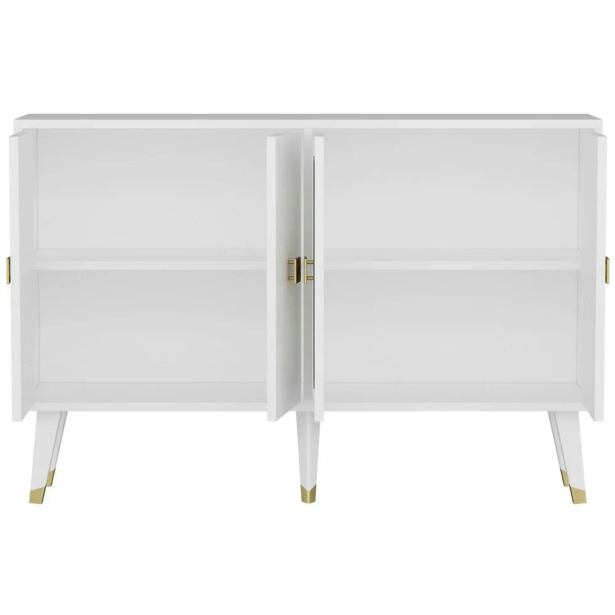 Comoda ROLAND, alb/auriu, PAL melaminat, 120x30x80 cm