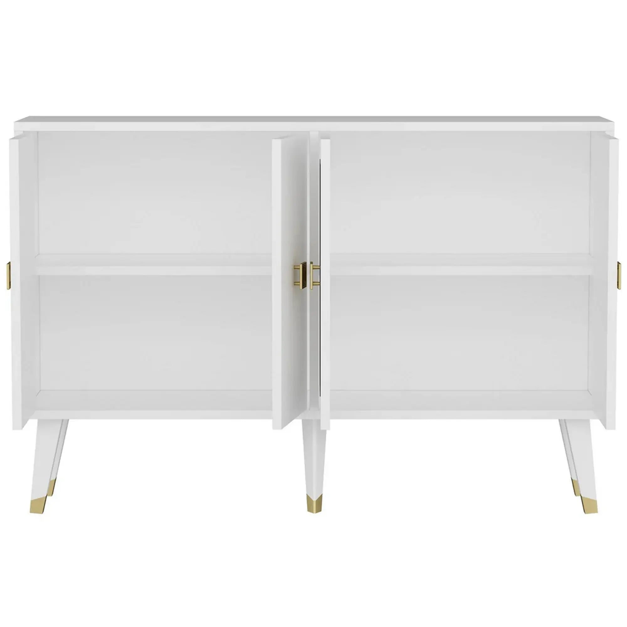 Comoda ROLAND, alb/auriu, PAL melaminat, 120x30x80 cm