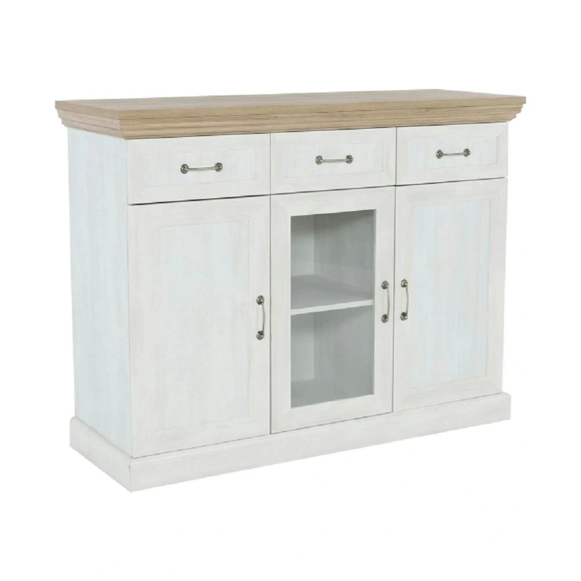 Comoda ROYAL K1S, pin nordic/stejar salbatic, PAL melaminat, 127x46x98 cm