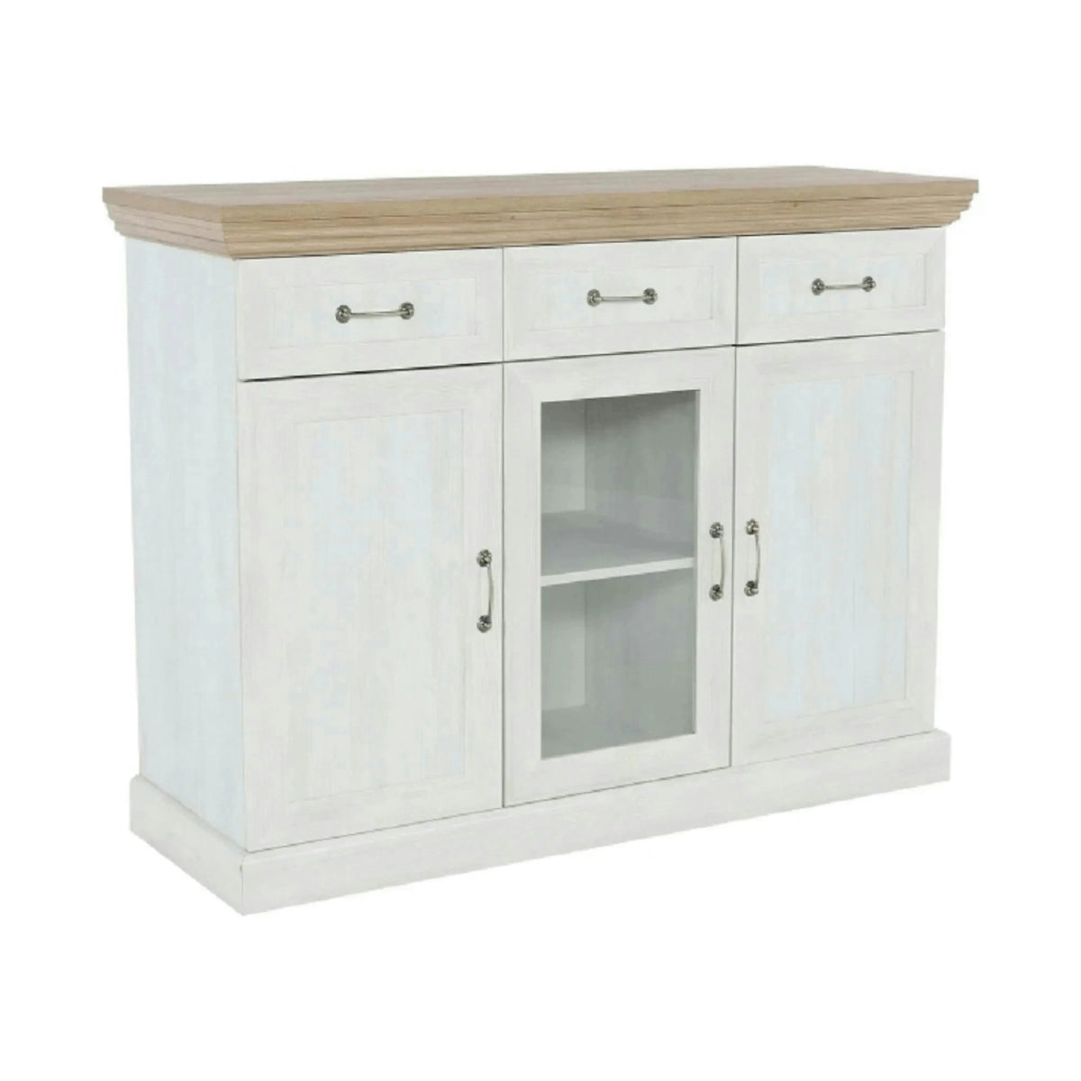 Comoda ROYAL K1S, pin nordic/stejar salbatic, PAL melaminat, 127x46x98 cm