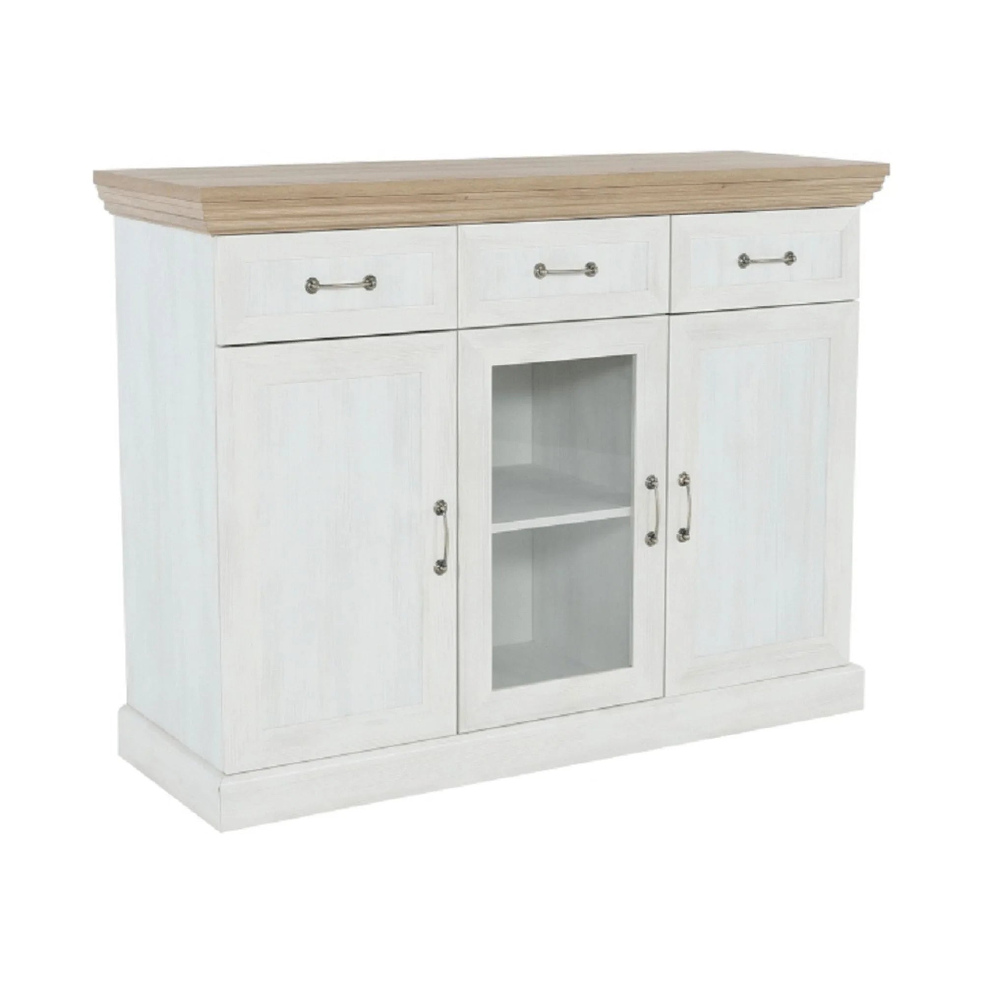 Comoda ROYAL K1S, pin nordic/stejar salbatic, PAL melaminat, 127x46x98 cm