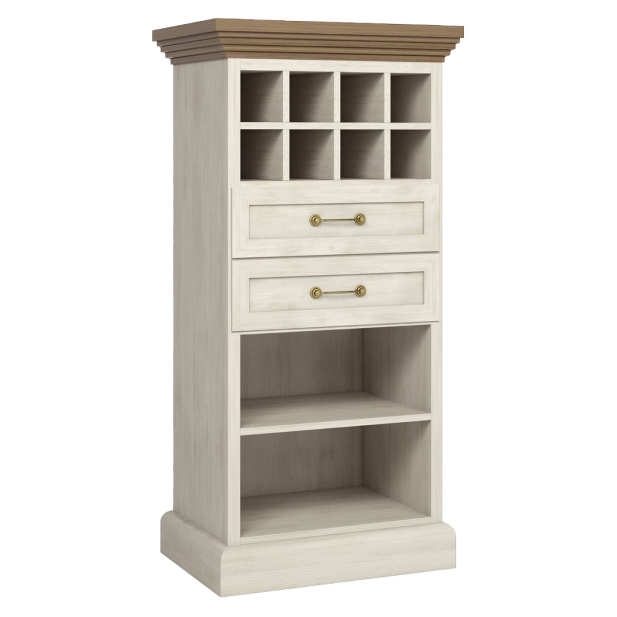 Comoda ROYAL R2S, pin nordic/stejar salbatic, PAL melaminat, 57x45x120 cm