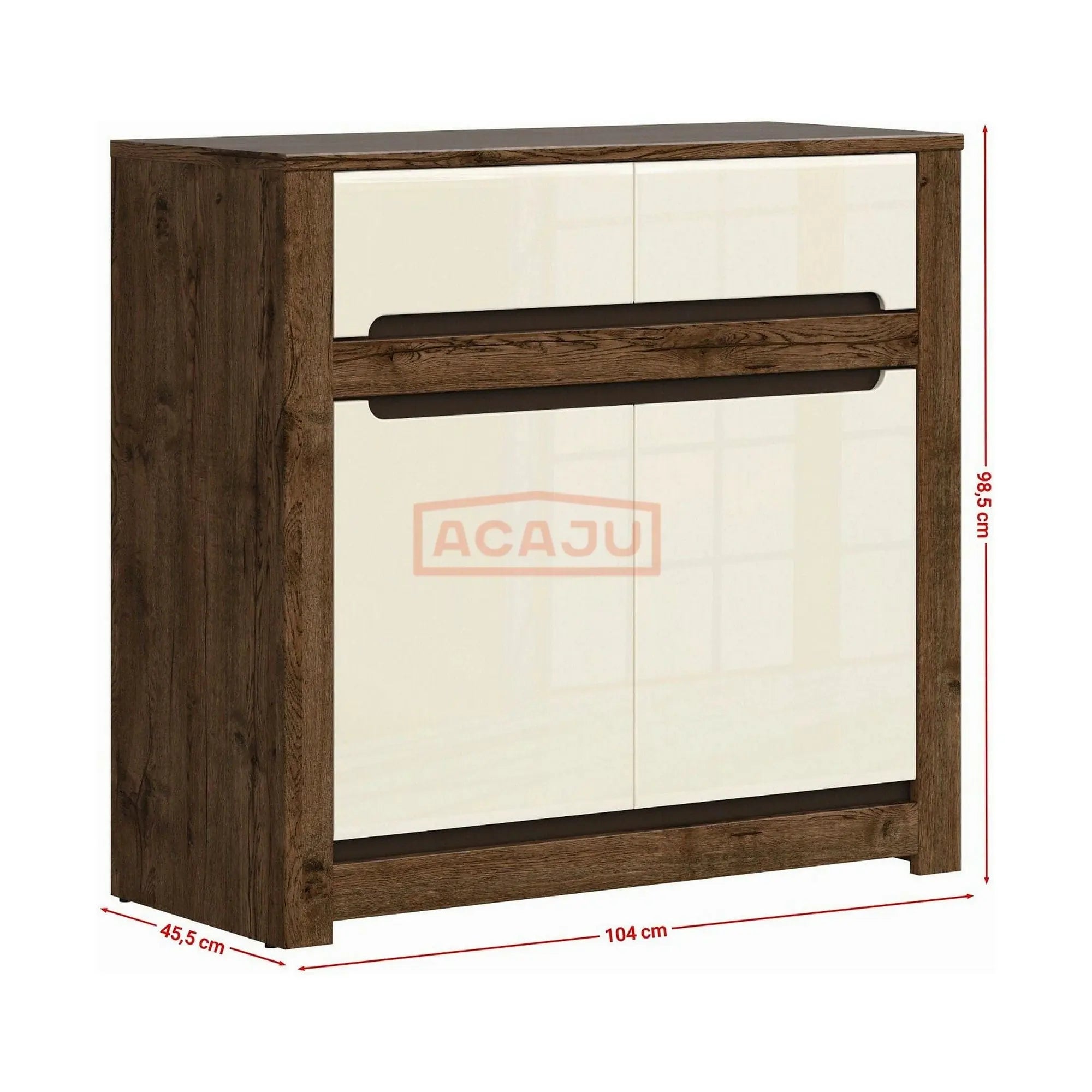 Comoda RUSO KOM2D2S, nuc/bej, PAL, 104x46x99 cm