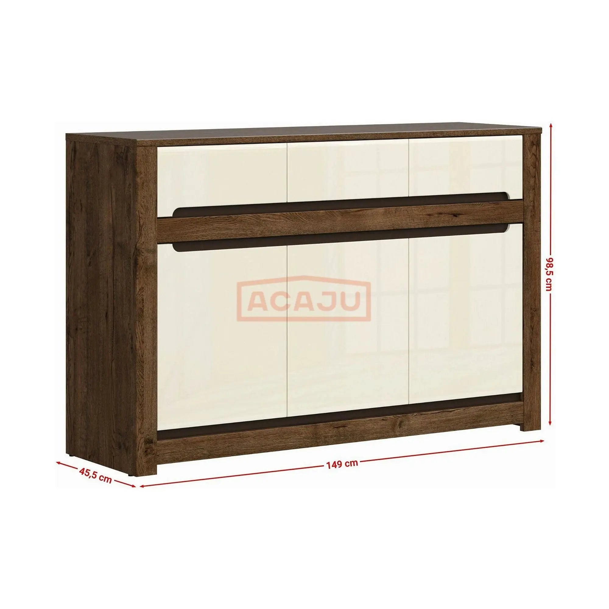 Comoda RUSO KOM3D3S, nuc/bej, PAL, 149x46x99 cm
