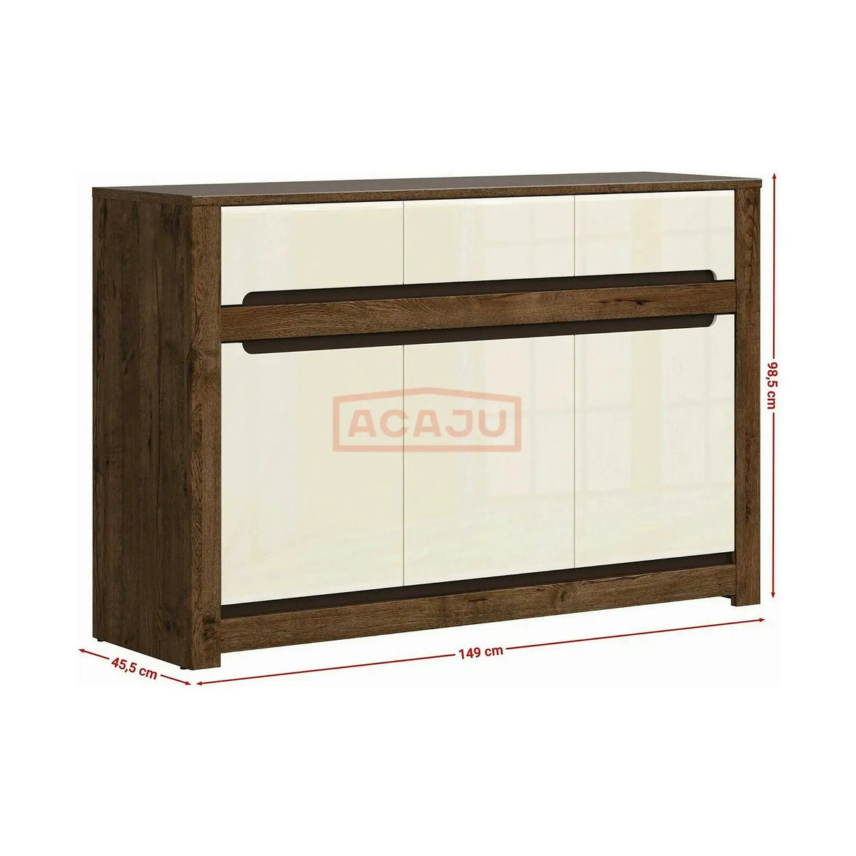 Comoda RUSO KOM3D3S, nuc/bej, PAL, 149x46x99 cm