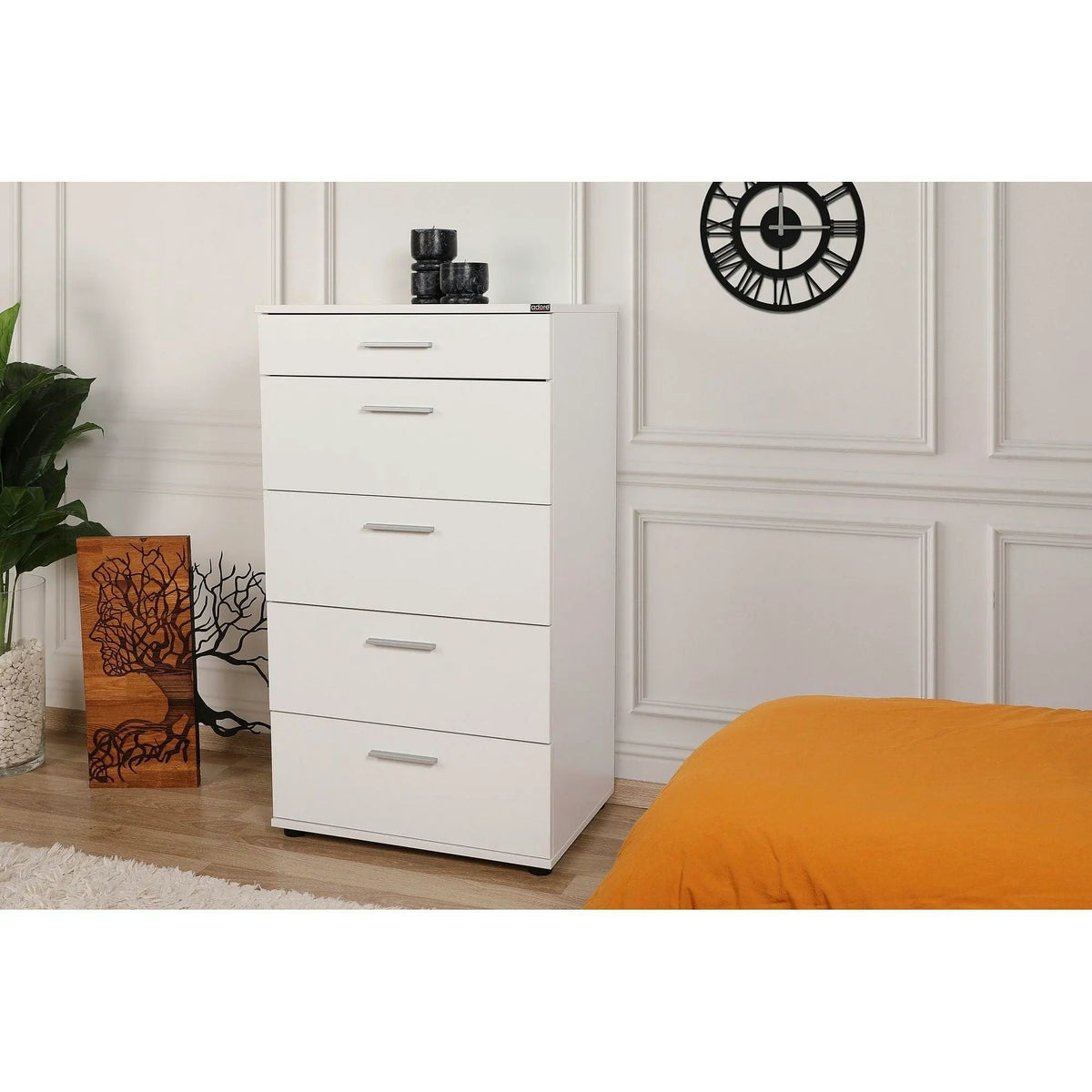 Comoda SFN-550-BB-1, alb, PAL melaminat, 60x44x108 cm