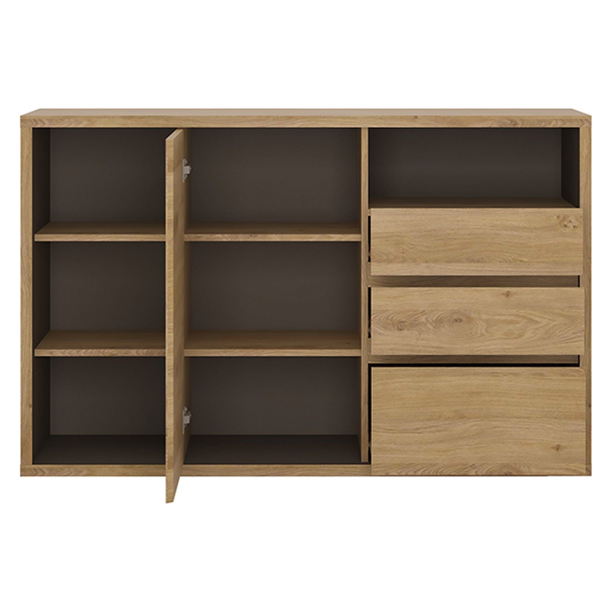 Comoda SHELDON TIP 43, stejar, PAL laminat, 136x40x87 cm