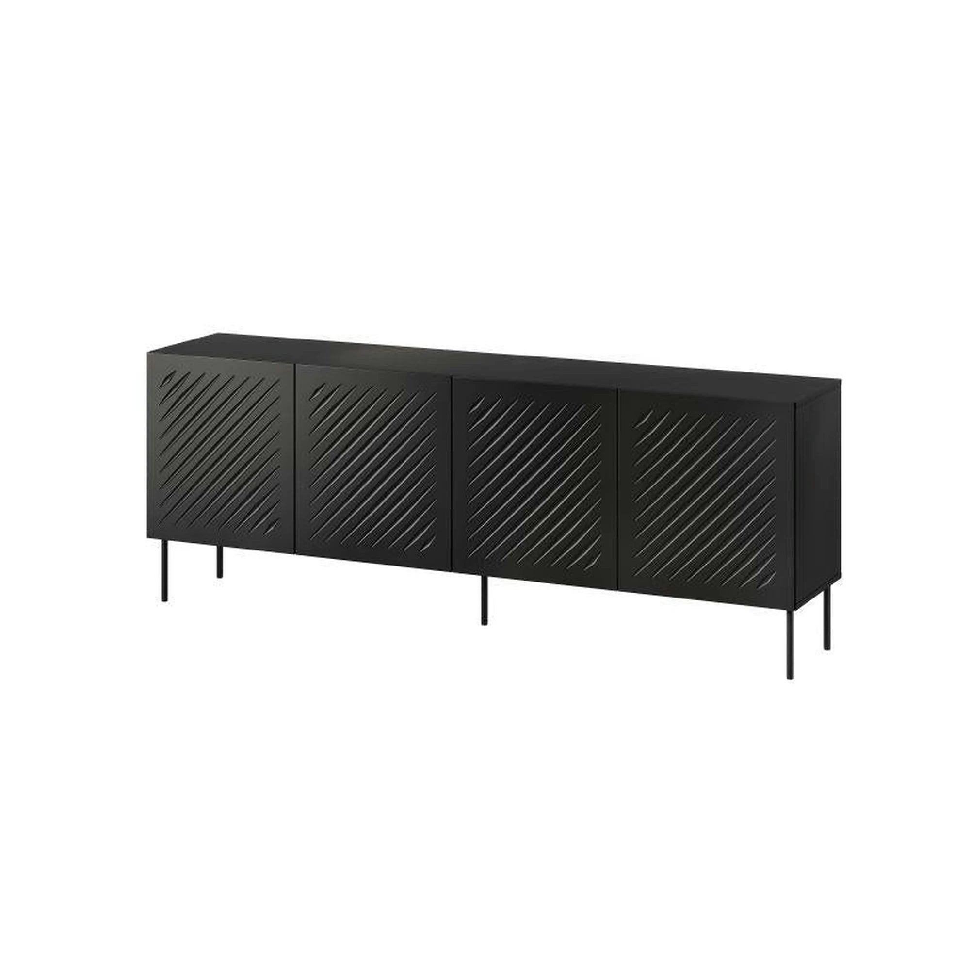 Comoda SIENA, negru, PAL laminat/metal, 201x40x75 cm