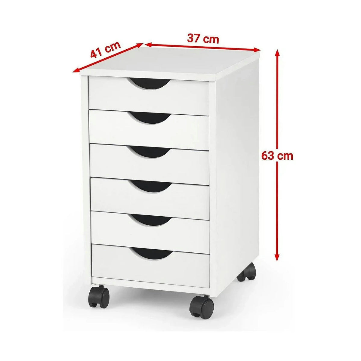 Comoda SIMON 2, alb, PAL/plastic, 37x41x63 cm
