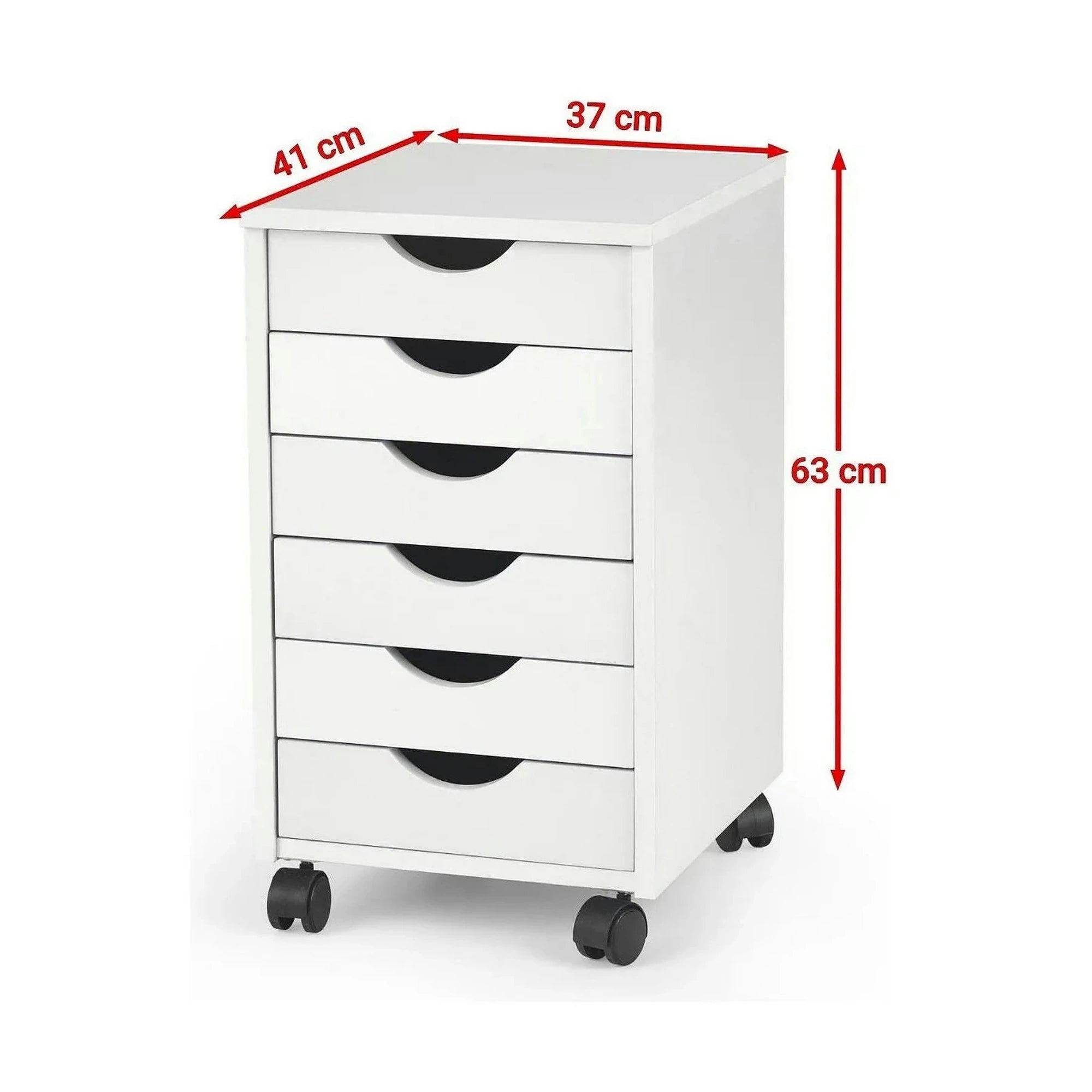 Comoda SIMON 2, alb, PAL/plastic, 37x41x63 cm