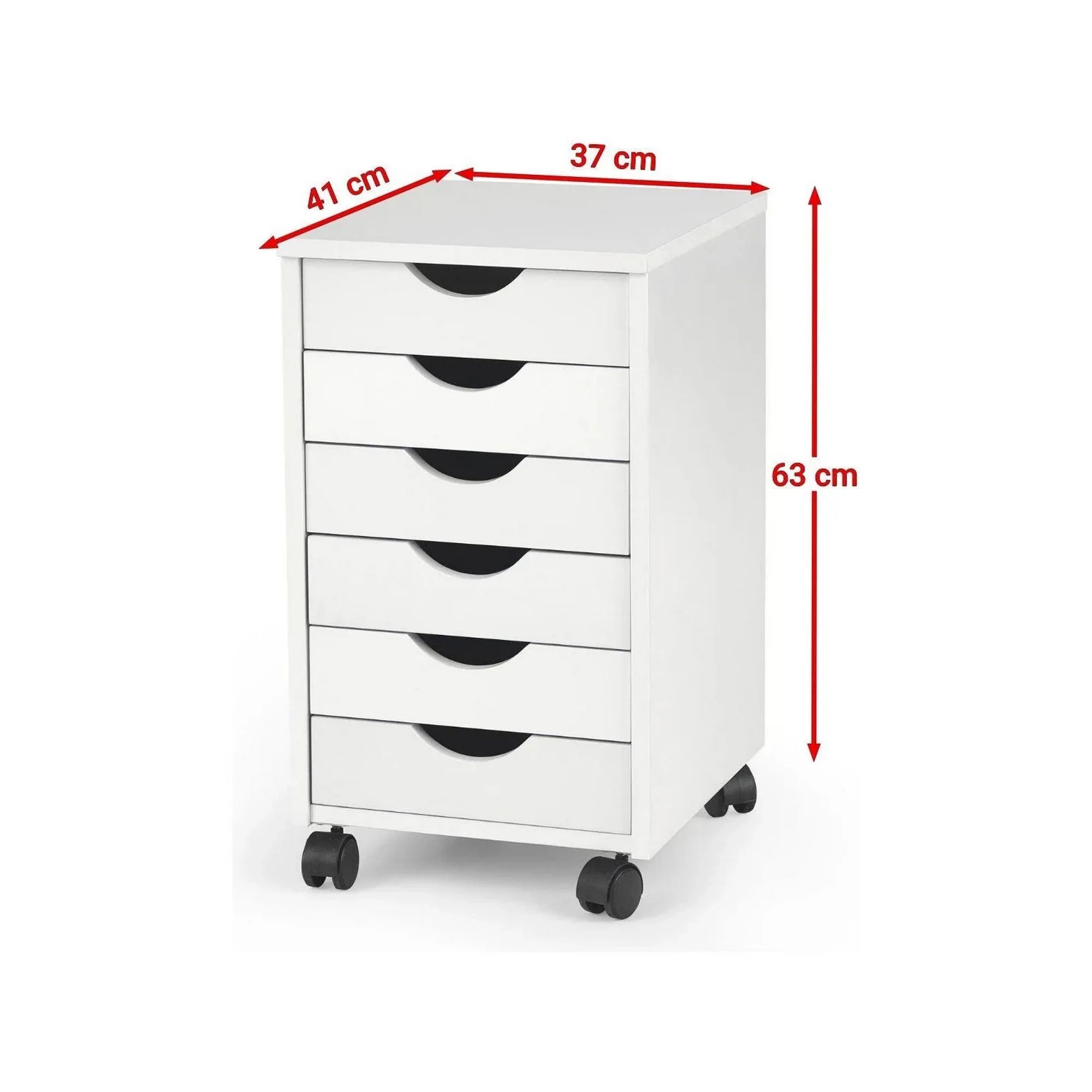 Comoda SIMON 2, alb, PAL/plastic, 37x41x63 cm