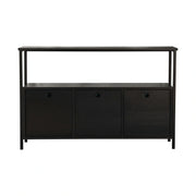 Comodă SOLACE, negru, PAL melaminat/metal, 120x35x77 cm
