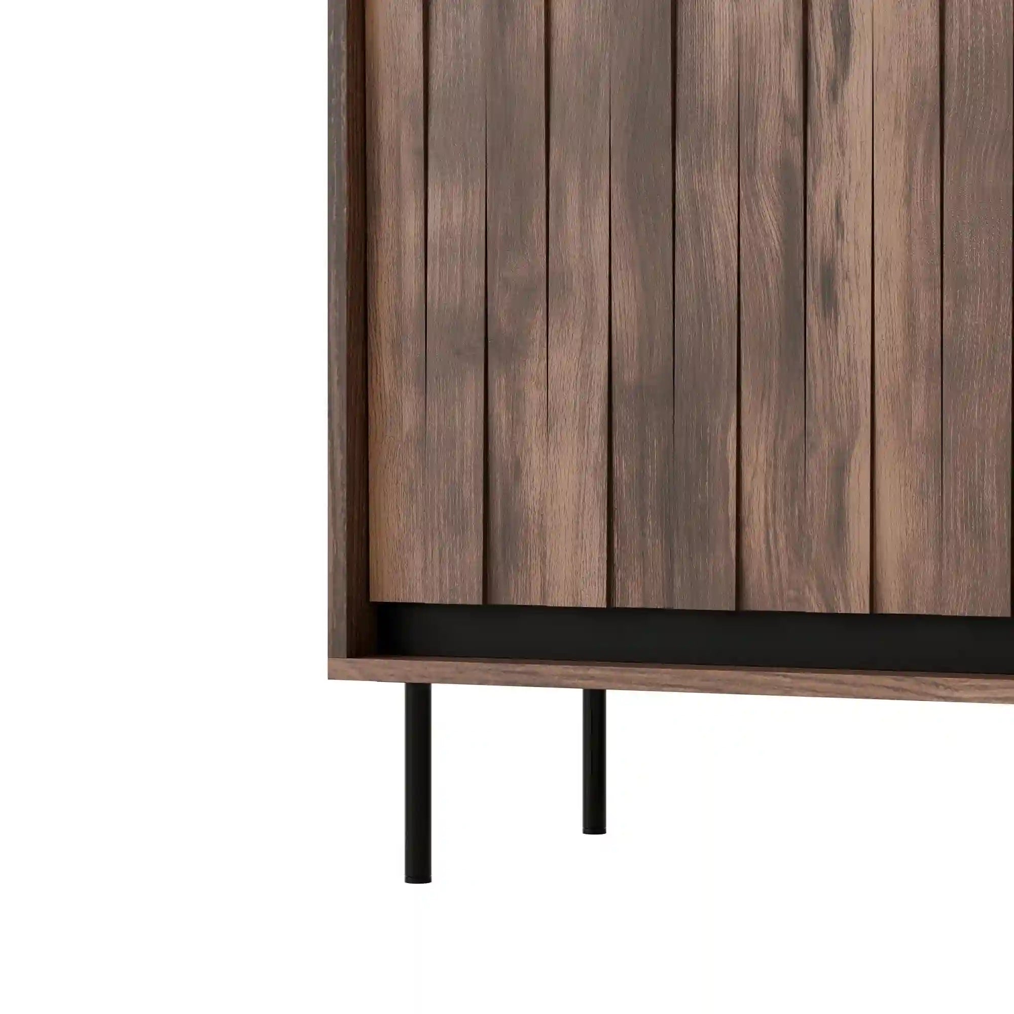 Comoda SWING KM-2, nuc/negru, PAL laminat/metal, 102x40x128 cm