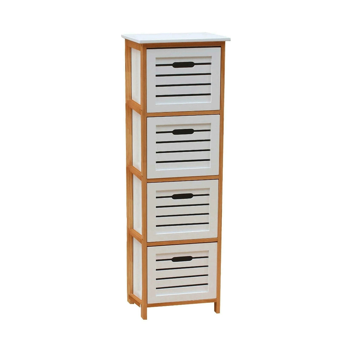 Comoda TALAS, alb/stejar natural, 32x30x109 cm