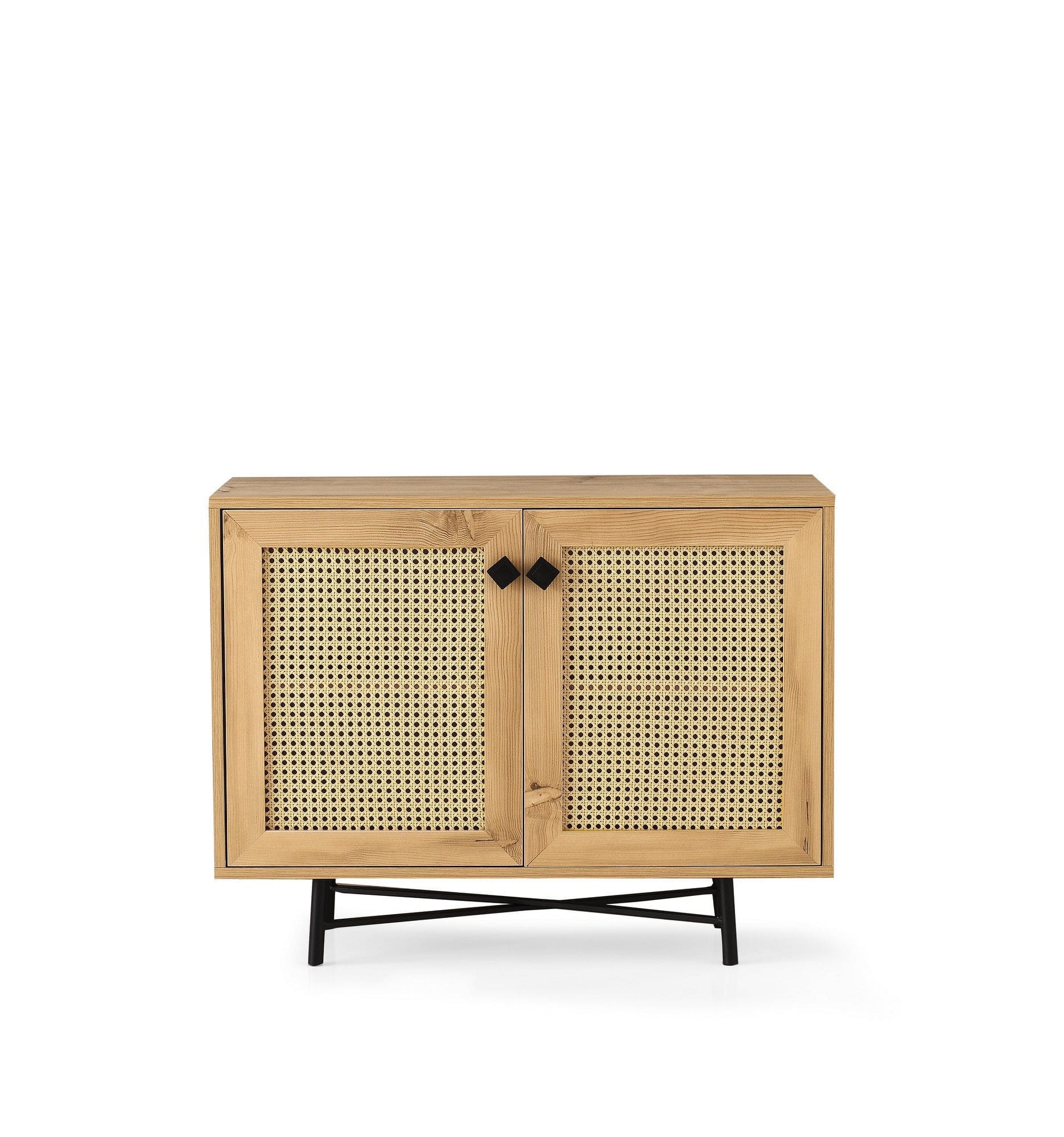 Comoda TARSUS, stejar/negru, PAL melaminat, 100x40x77 cm