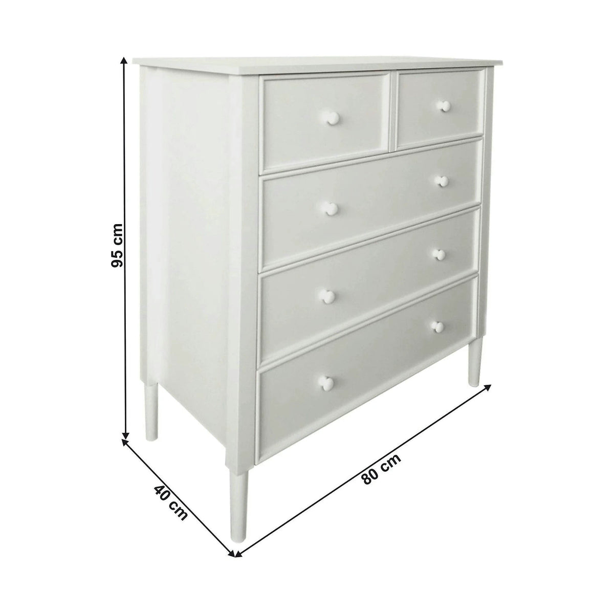 Comoda TEANA, alb, 80x40x95 cm