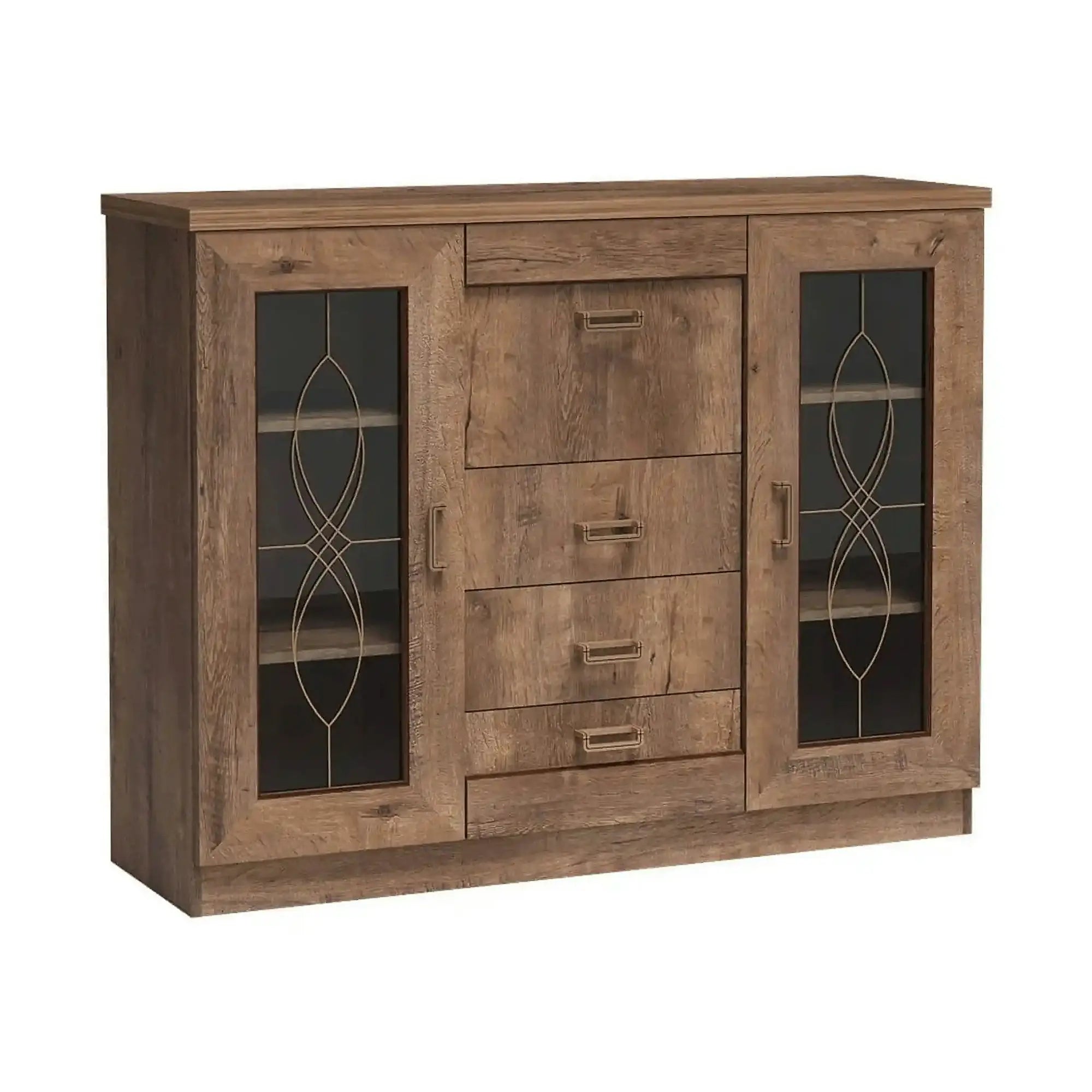 Comoda TEDY TYP T14, stejar lefkas, PAL melaminat, 140x44x109.5 cm