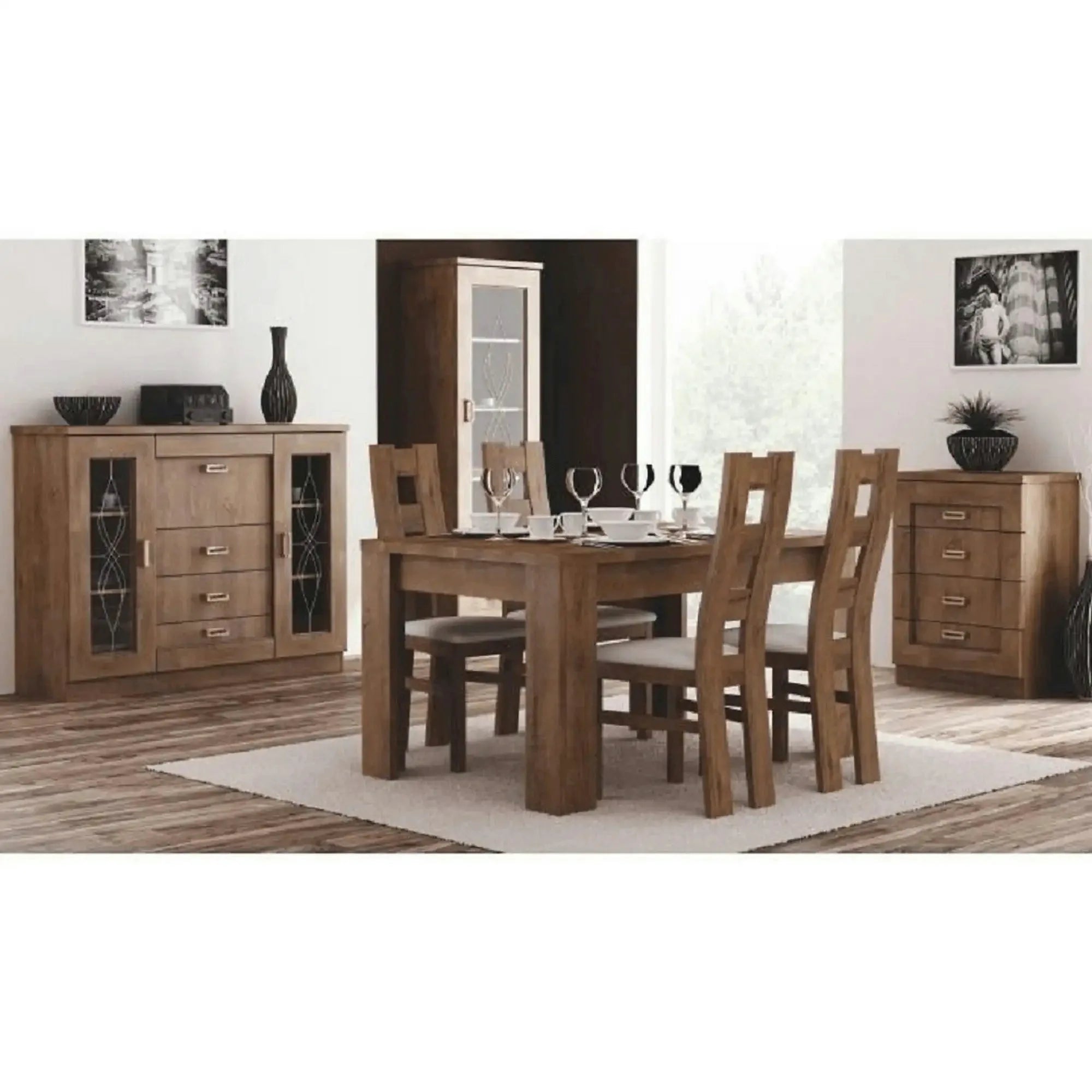 Comoda TEDY TYP T14, stejar lefkas, PAL melaminat, 140x44x109.5 cm