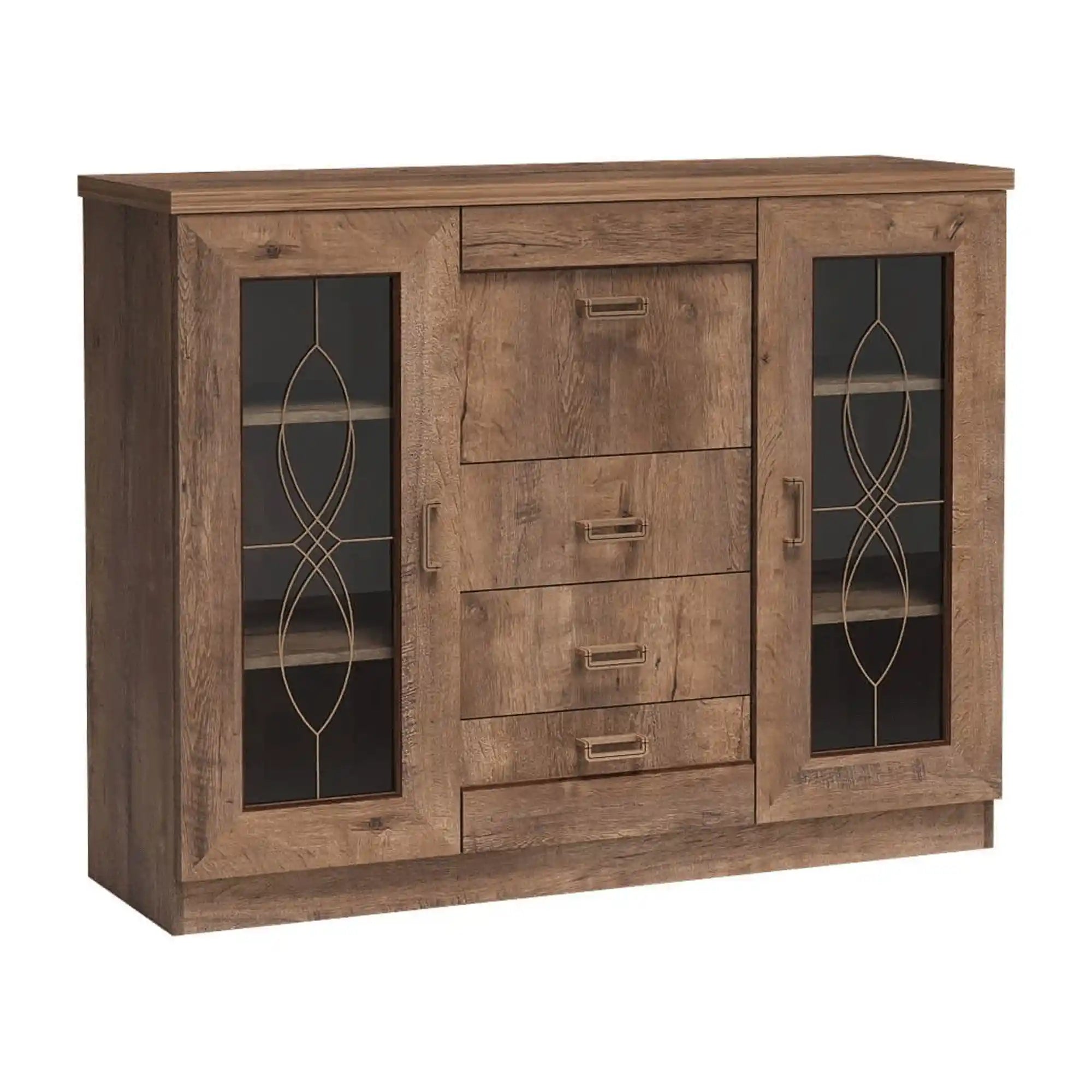 Comoda TEDY TYP T14, stejar lefkas, PAL melaminat, 140x44x109.5 cm