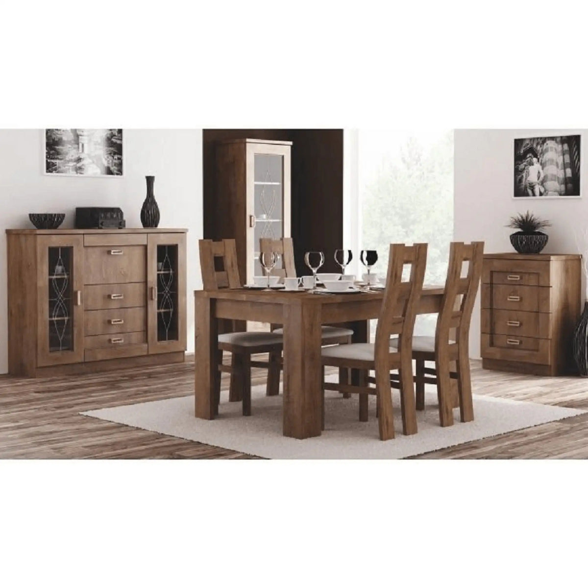 Comoda TEDY TYP T14, stejar lefkas, PAL melaminat, 140x44x109.5 cm