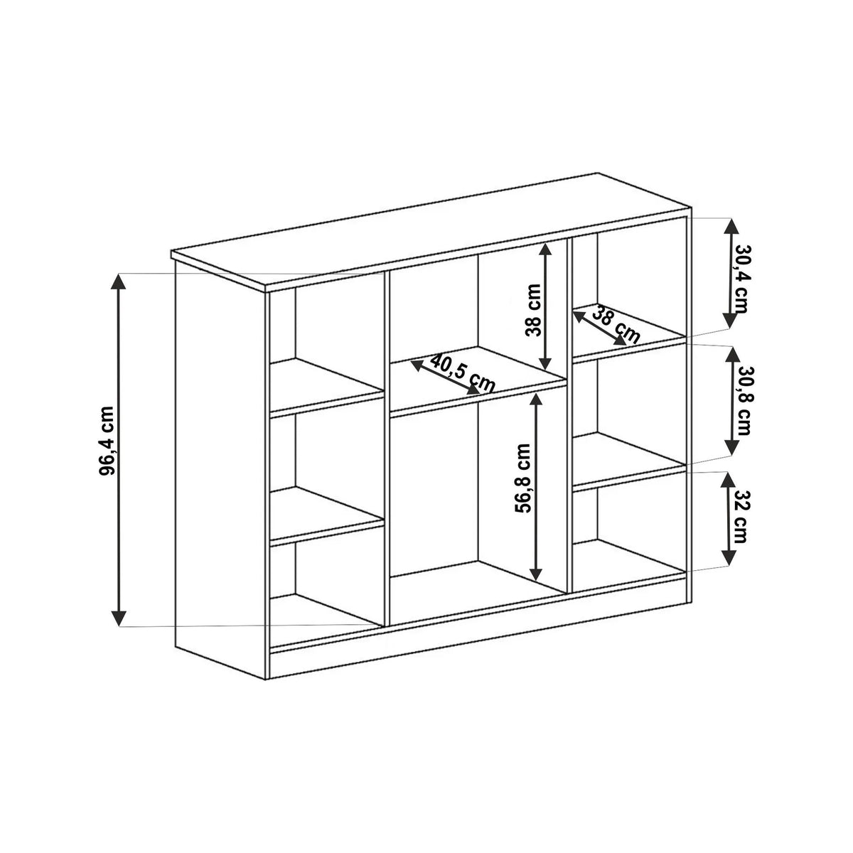 Comoda TEDY TYP T14, stejar lefkas, PAL melaminat, 140x44x109.5 cm
