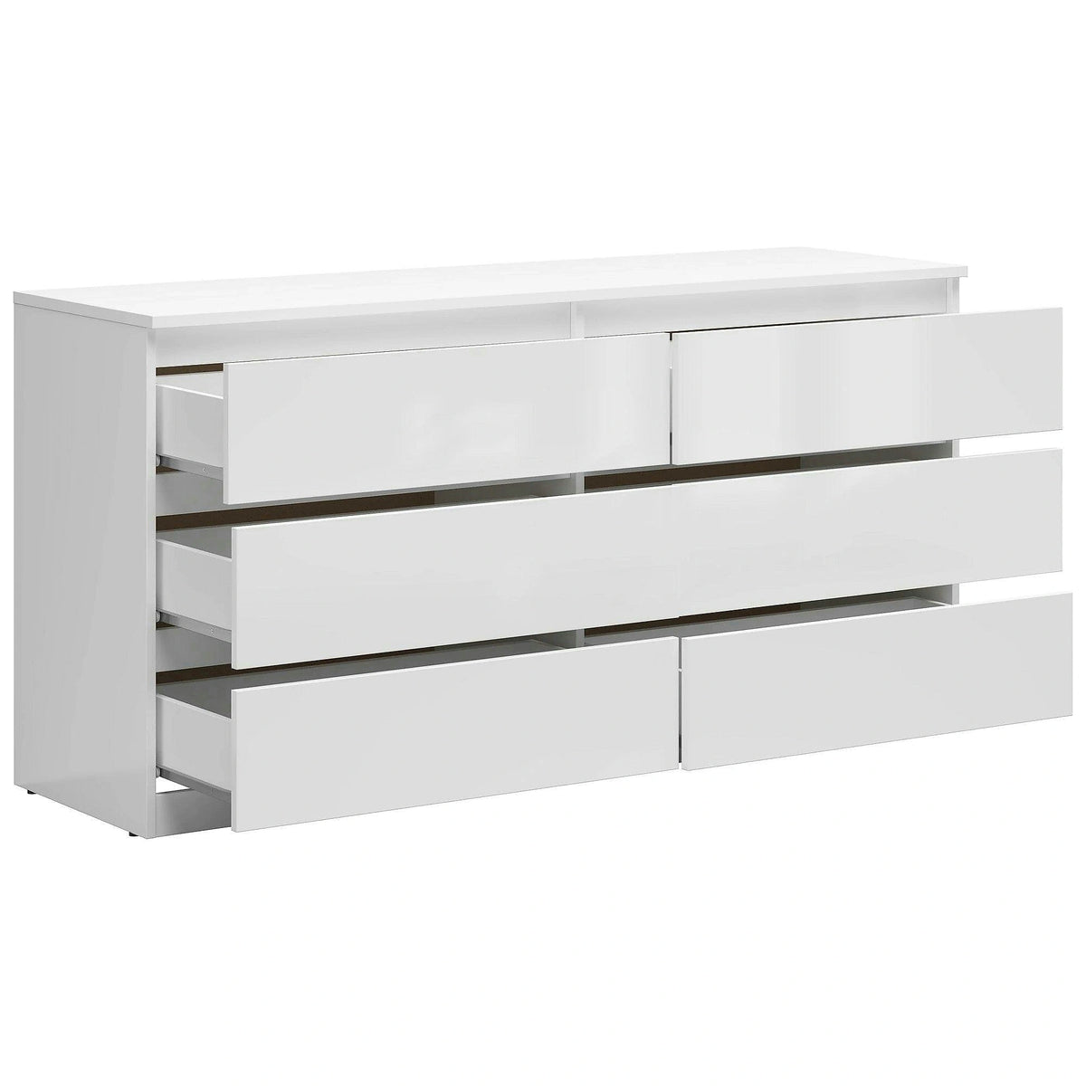 Comoda TETRIX, alb lucios, PAL, 150x45x76 cm