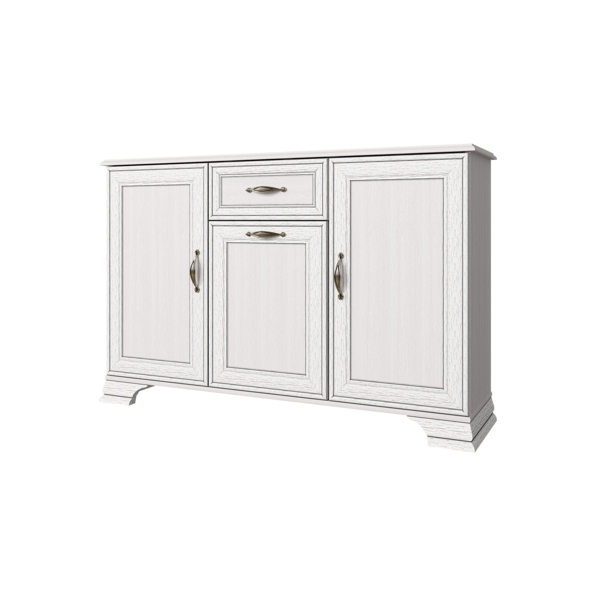 Comoda TIFFANY, alb vintage, PAL, 139x37x90 cm