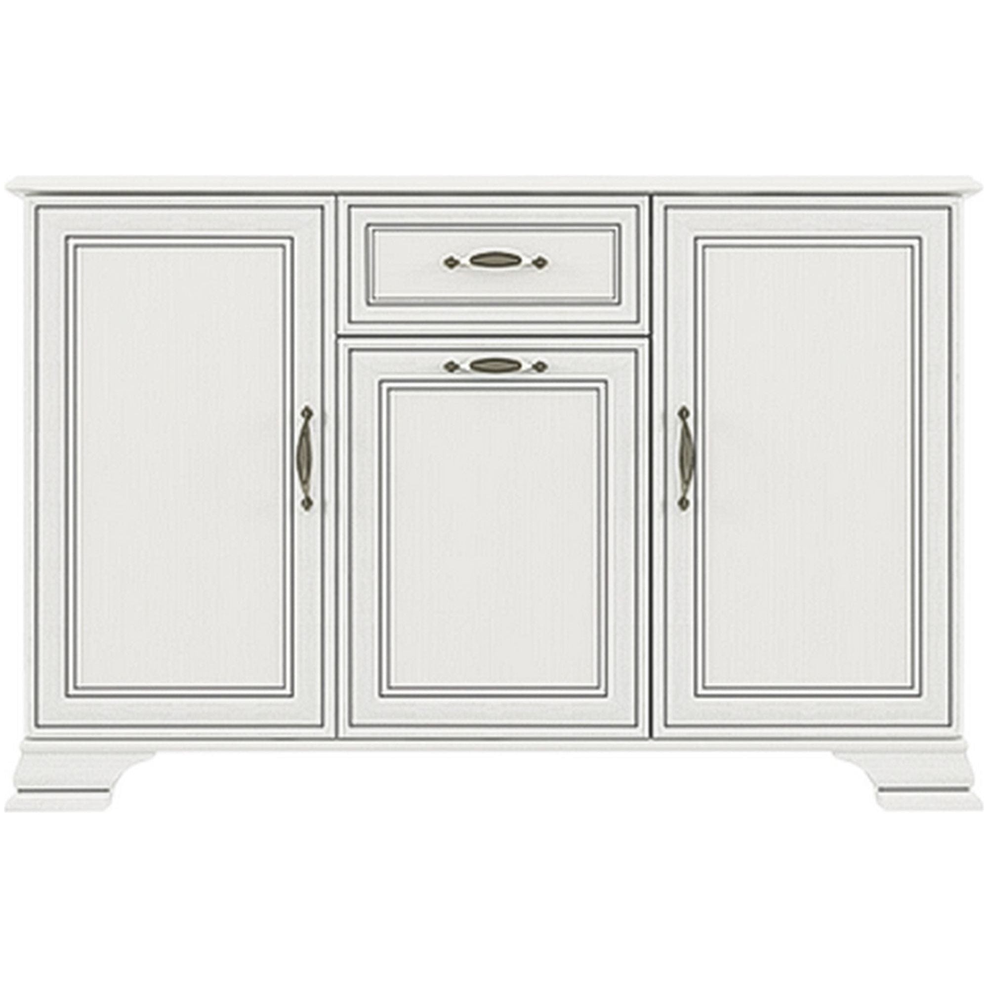 Comoda TIFFANY, alb vintage, PAL, 139x37x90 cm