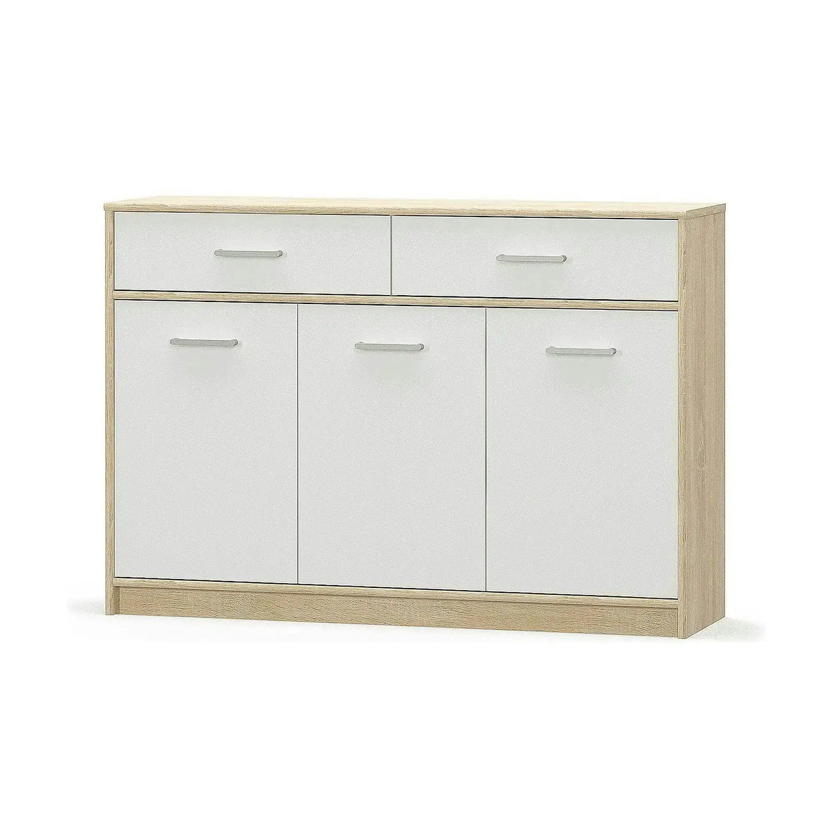 Comoda TIPS, stejar sonoma/alb, PAL laminat, 123x34x85 cm