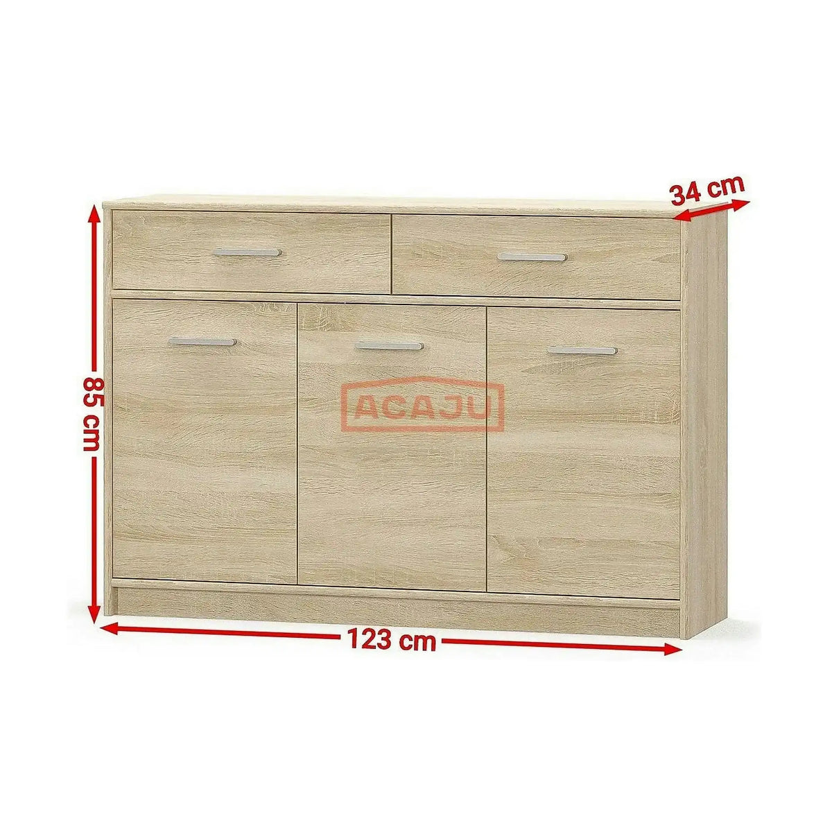 Comoda Tips, stejar sonoma, PAL laminat, 123x34x85 cm