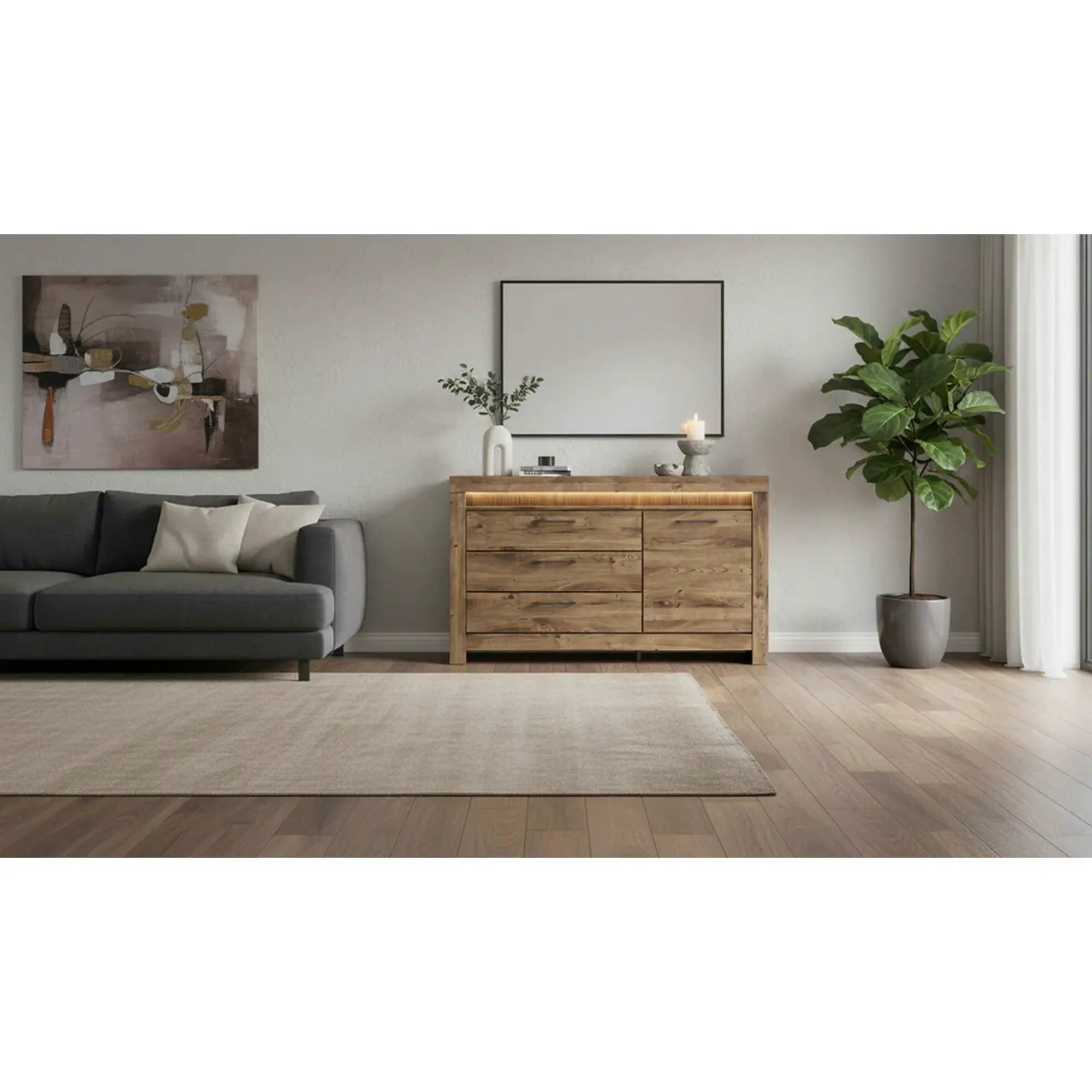 Comoda TORIN, stejar, 157x45x93 cm
