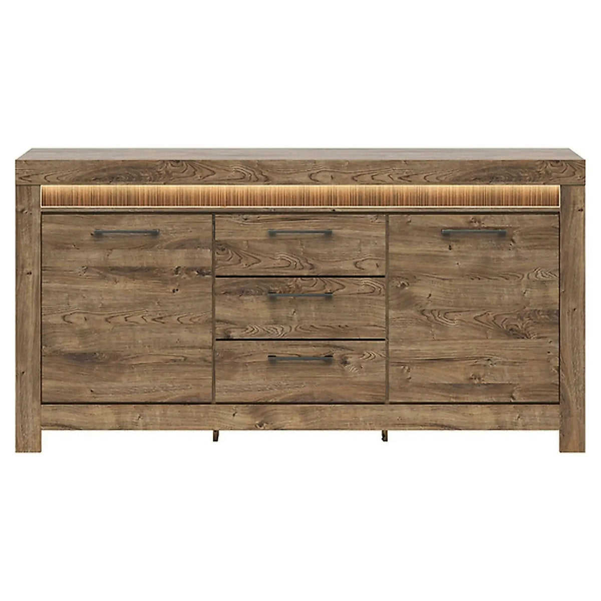 Comoda TORIN, stejar, PAL laminat, cu iluminare LED, 180x45x83 cm