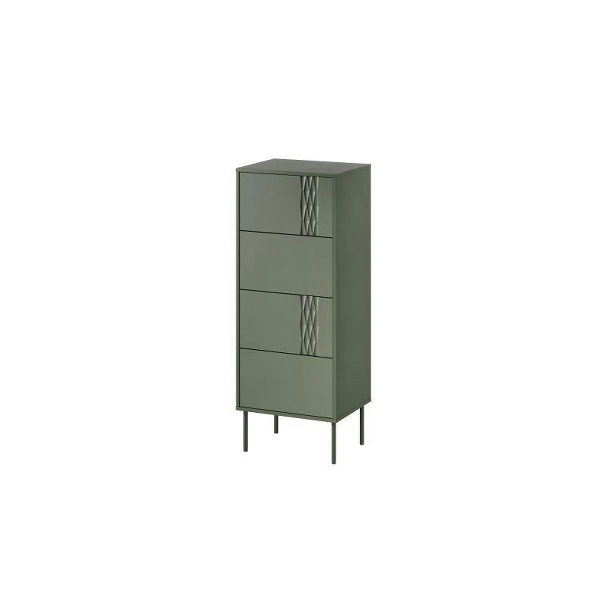 Comoda TRESSE, verde, PAL laminat, 50x40x125 cm