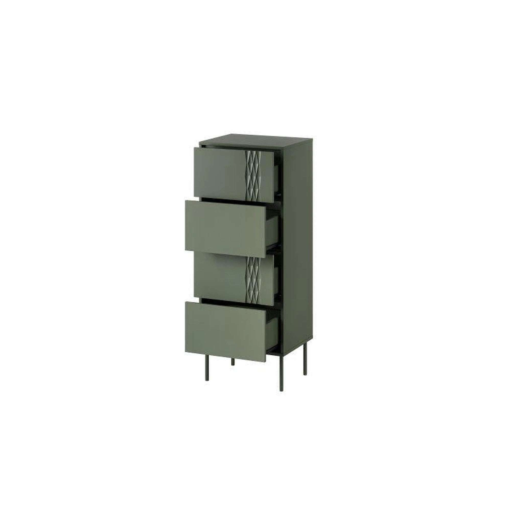 Comoda TRESSE, verde, PAL laminat, 50x40x125 cm