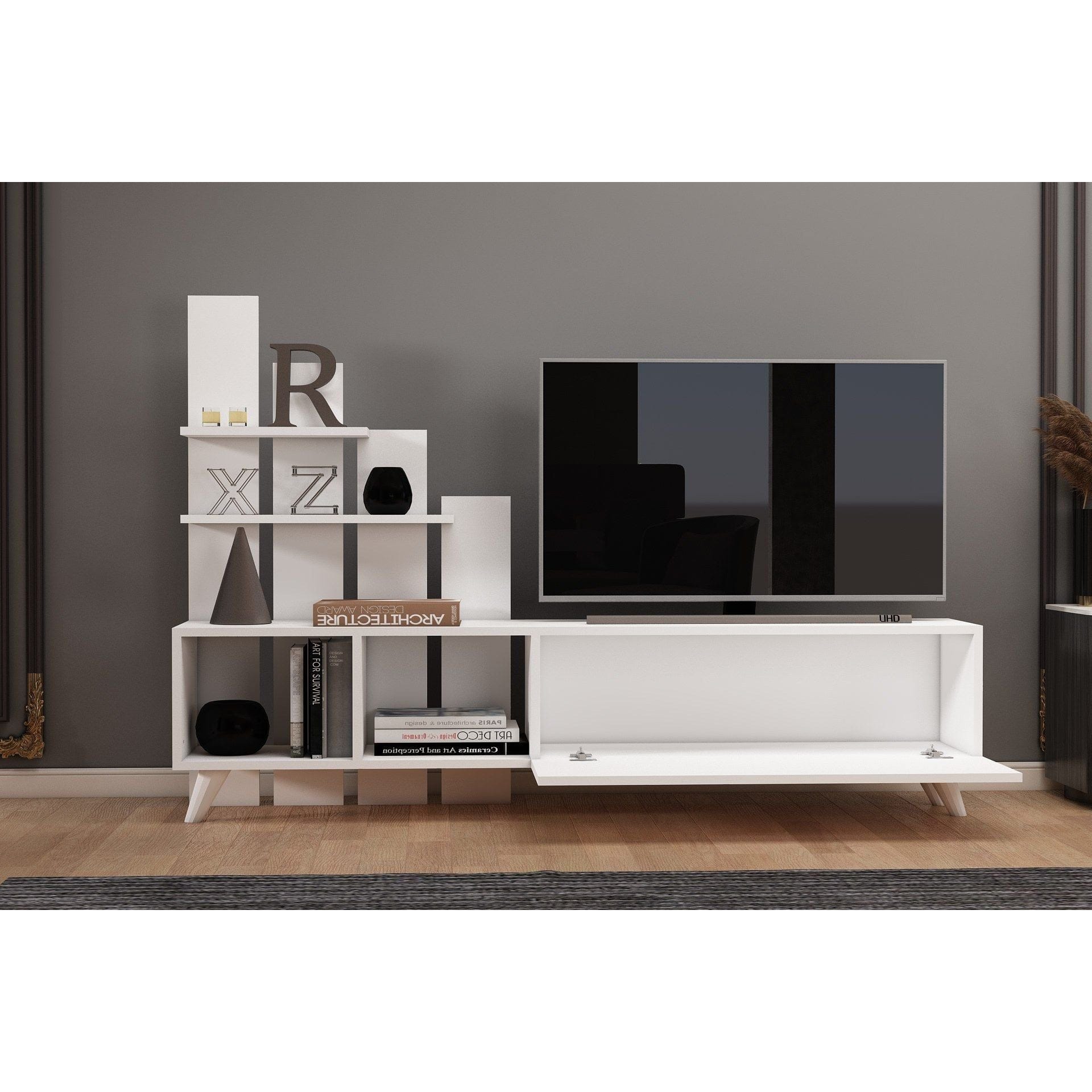 Comoda TV 505CRL1909, alb, PAL, 160x33x115 cm