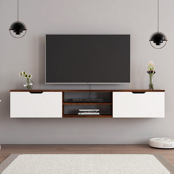 Comoda TV 570VLT2432, alb/nuc, PAL, 160x30x30 cm