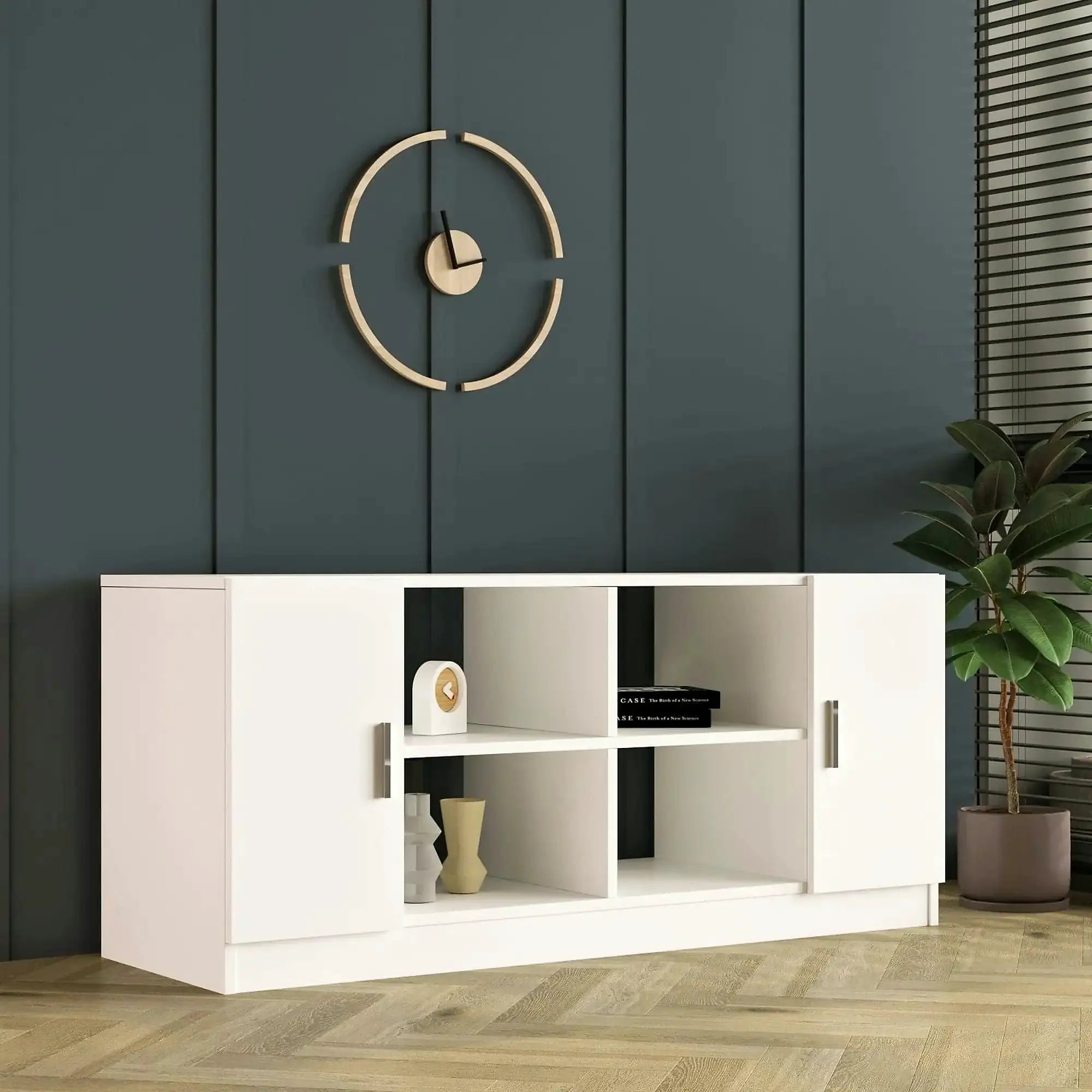 Comoda TV, alb, PAL melaminat, 140x46x62 cm