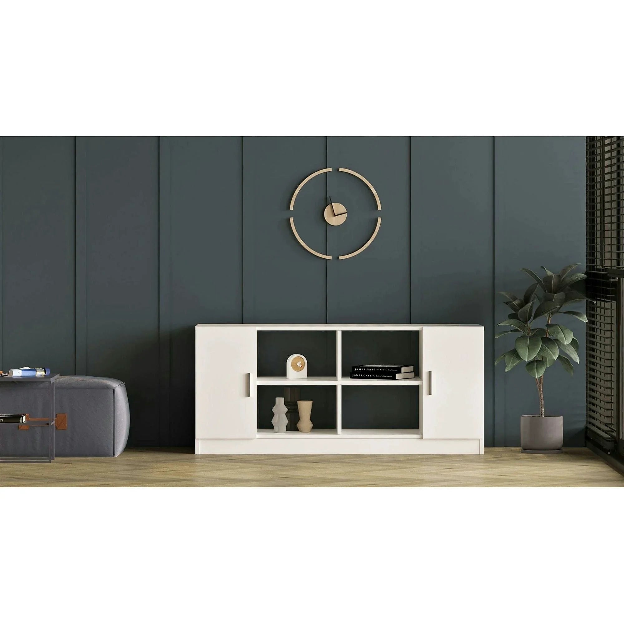 Comoda TV, alb, PAL melaminat, 140x46x62 cm